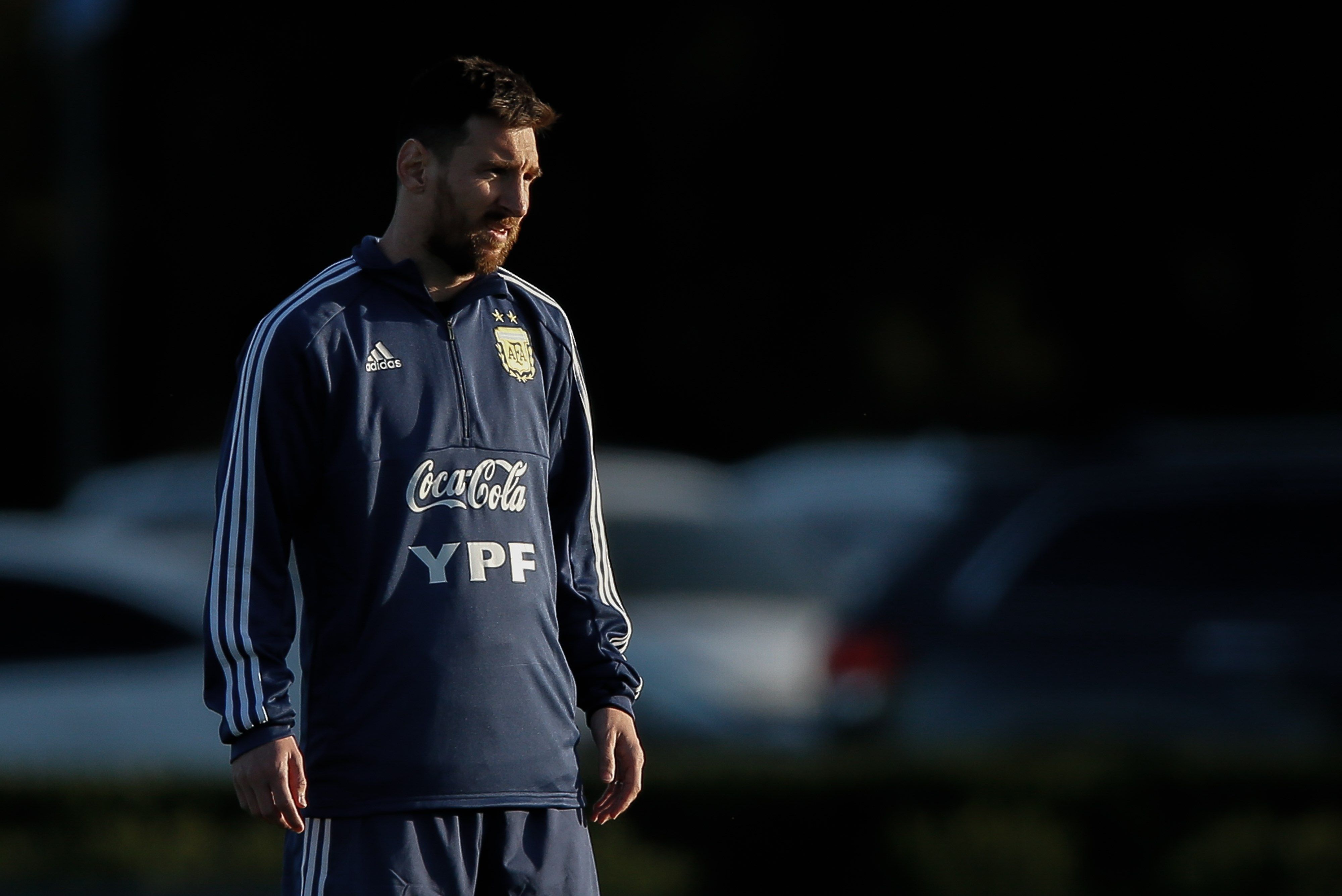 Messi durante un entrenamiento de la selección argentina el 3 de junio de 2019, previo a la Copa América 2019. (Foto Prensa Libre: AFP).
