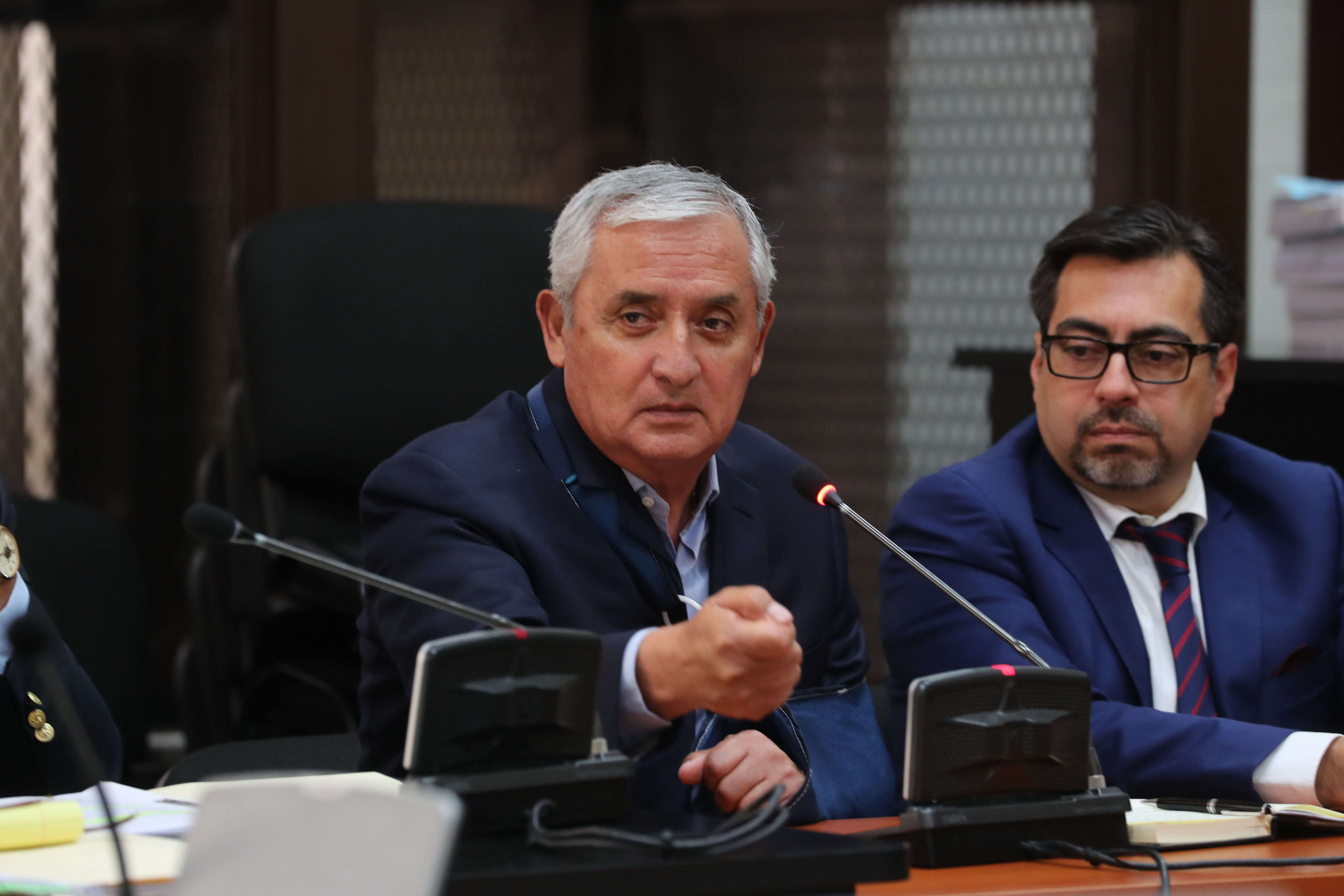 Otto Prez Molina, ex presidente de Guatemala en audiencia juzgado mayor riesgo B revisin de medidas de coercin, caso Cooptacin del Estado.


Fotografa.  Erick Avila:         10062019