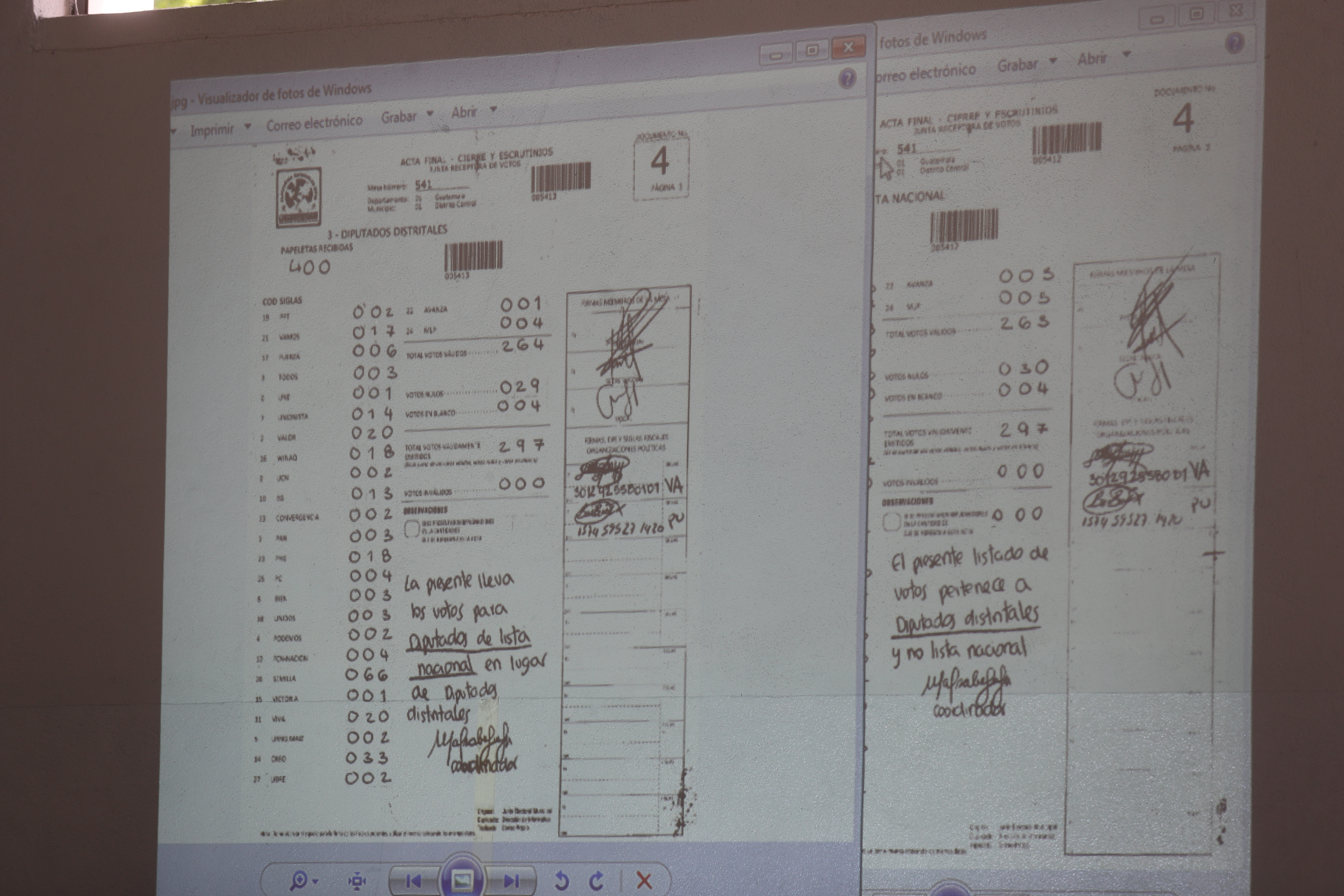 Las inconsistencias en algunas actas fueron evidencias por fiscales de partidos políticos. (Foto Prensa Libre: Hemeroteca PL 