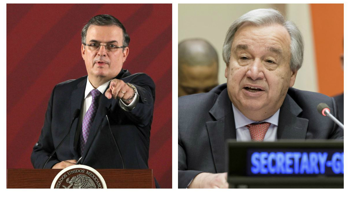 El canciller mexicano Marcelo Ebrard y el Secretario General de la ONU, Antonio Guterres, comenzarán la implementación del  Plan de Desarrollo Integral en Tapachula, Chiapas, México (Foto Prensa Libre: Hemeroteca PL)