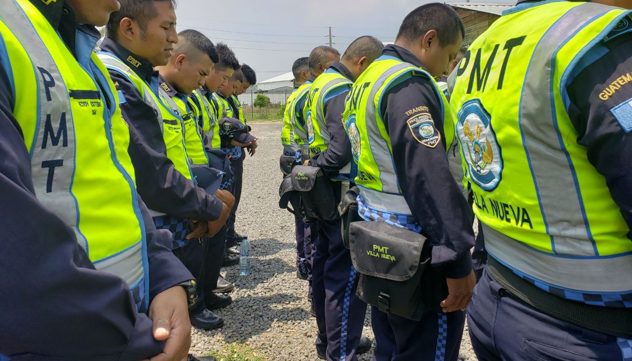 Imagen de referencia de los agentes de PMT de Villa Nueva. (Foto Prensa Libre: Dalia Santos)