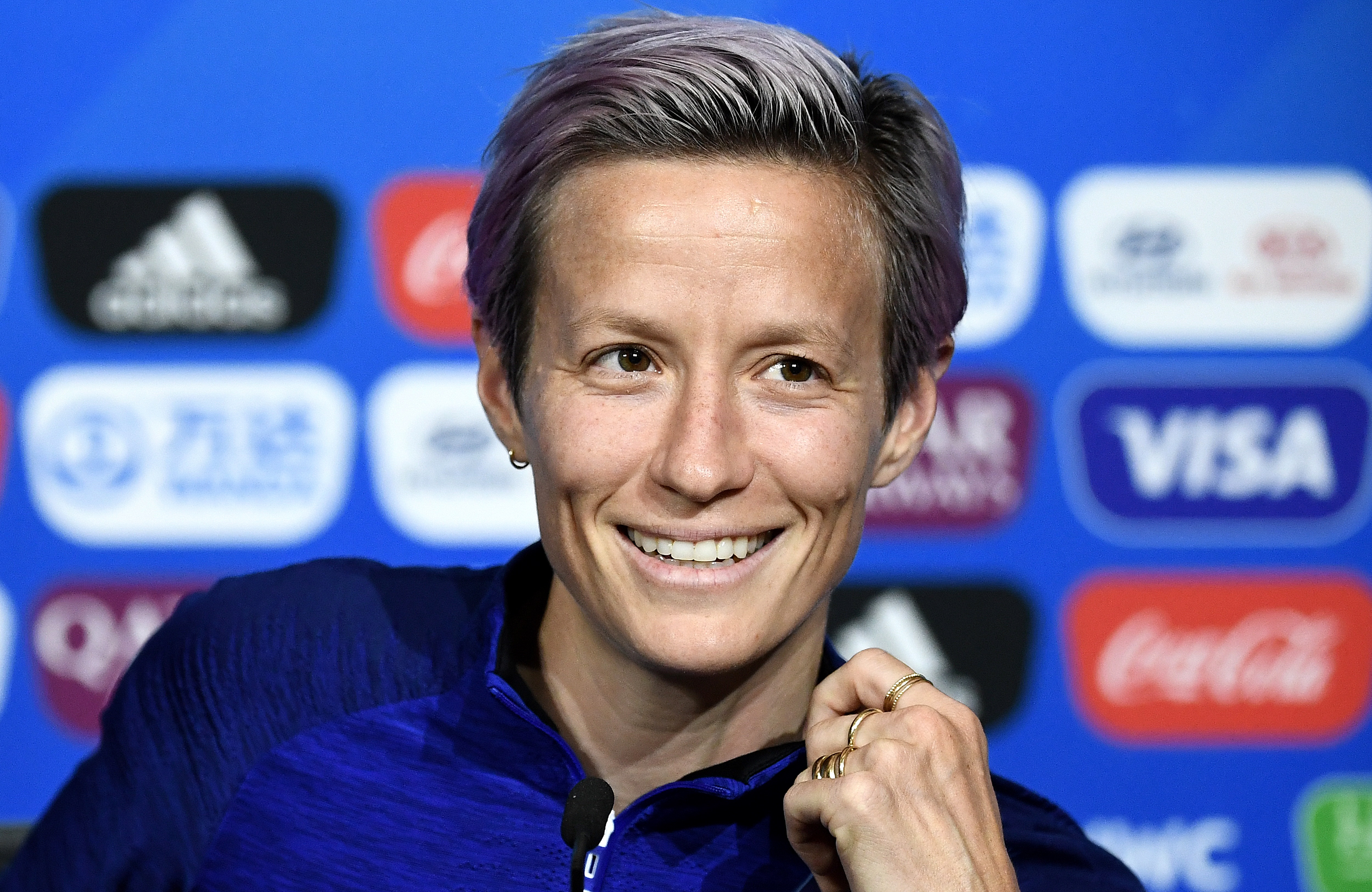 Megan Rapinoe mantiene su postura contra Donald Trump. (Foto Prensa Libre: AFP) 