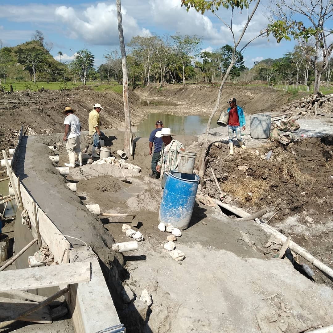 Trabajos de construcción en Champerico, Retalhuleu para el cultivo de camarón, tilapia y frutas para exportación. (Foto Prensa Libre: Cortesía Integral Fruits) 