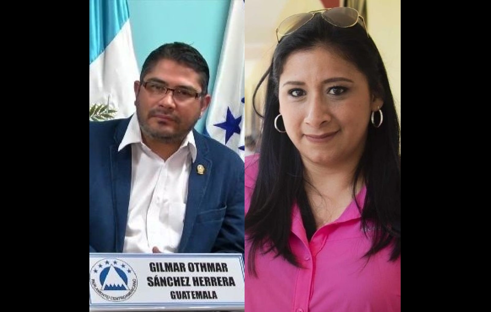 Gilmar Othmar Sánchez Herrera y Eva Nicolle Monte Bac. (Fotos Guatevisión/Hemeroteca y @EvaMontegt).