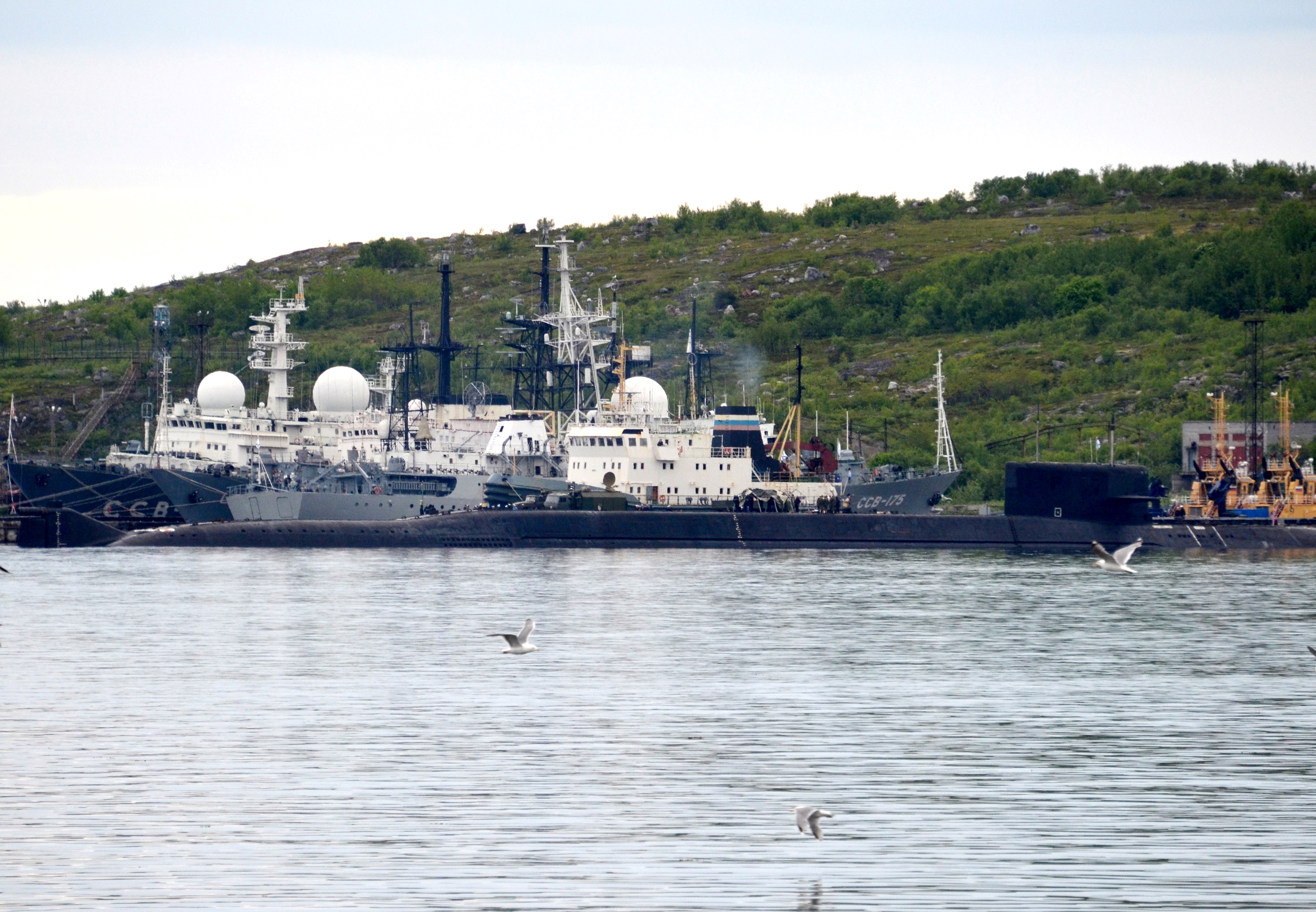 Imagen del submarino en el que murieron 14 tripulantes rusos. (Foto Prensa Libre: AFP)