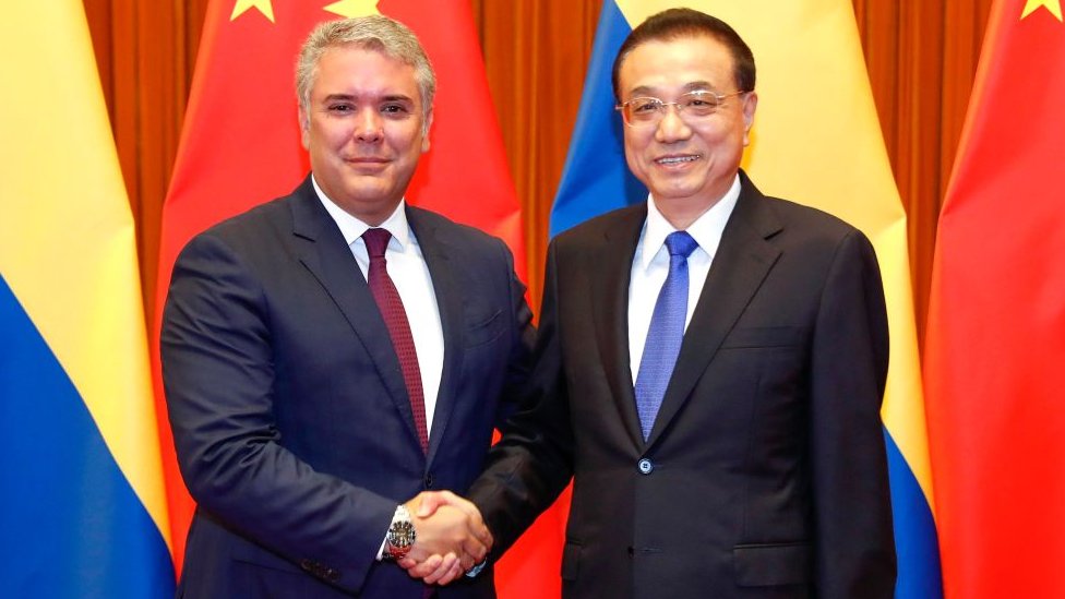 A principios de agosto, Iván Duque visitó China. GETTY IMAGES