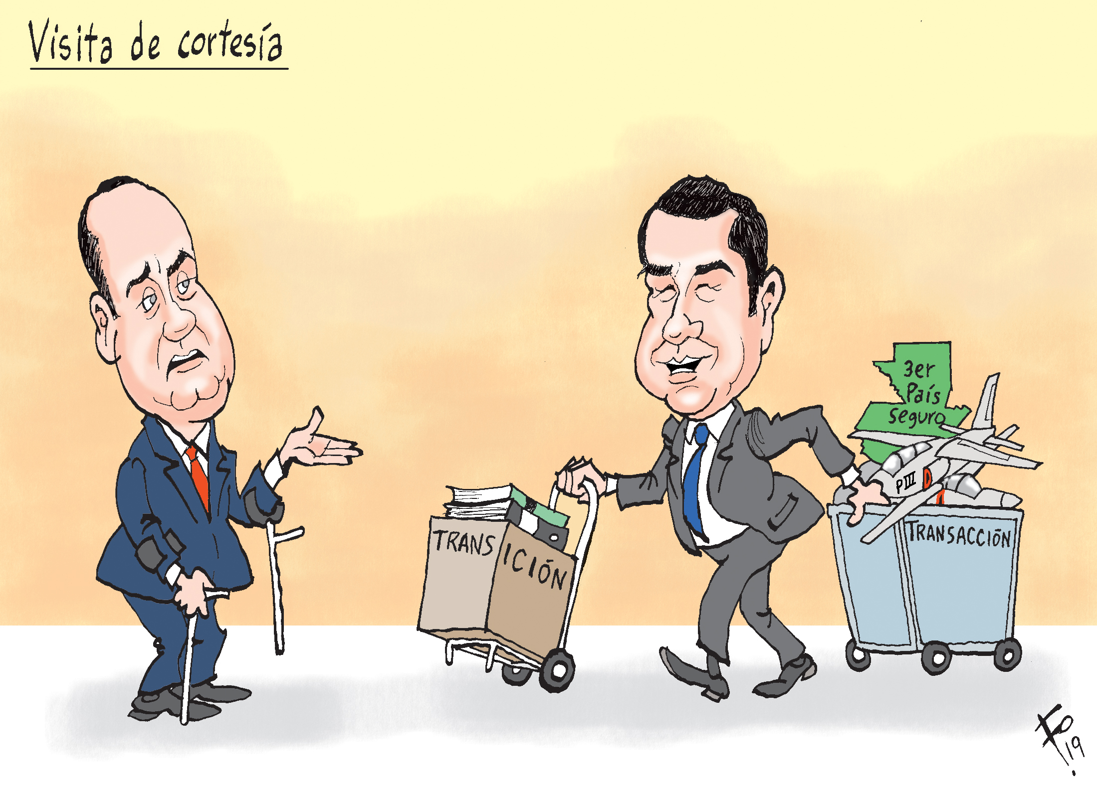 Personajes: Alejandro Giammattei y Jimmy Morales.