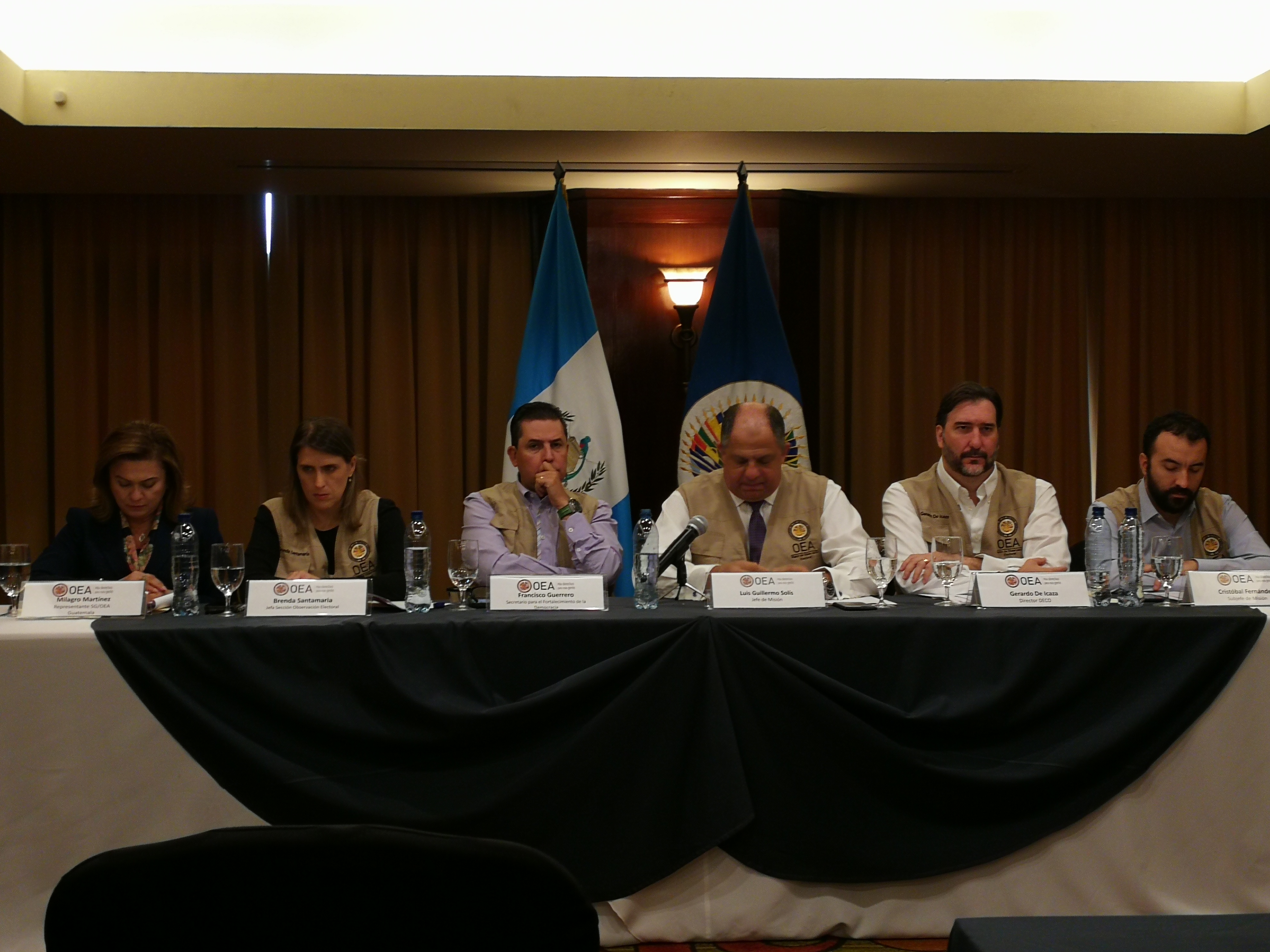 La Misión de Observación Electoral de la OEA entrega su informe preliminar. (Foto Prensa Libre: Manuel Herández)