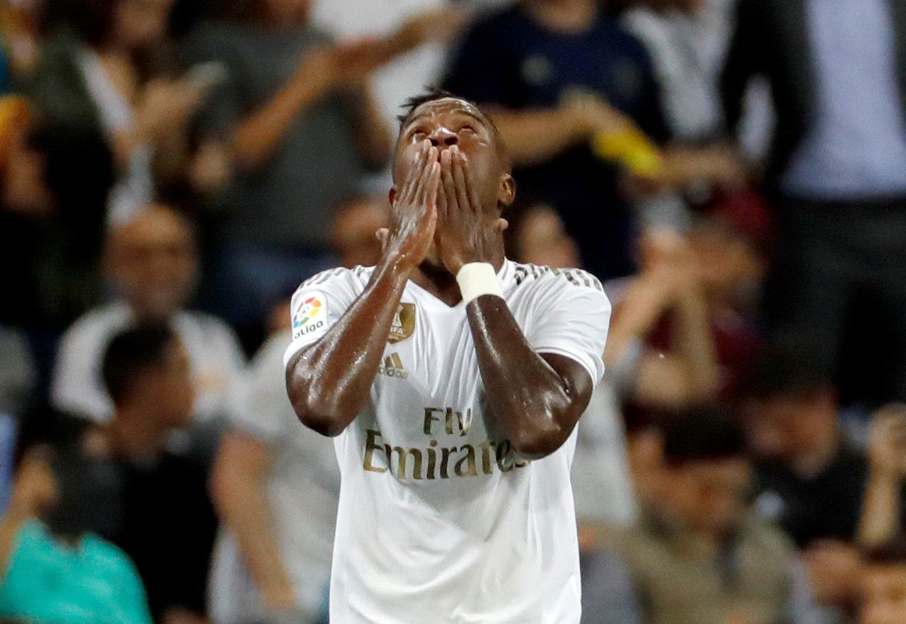 El delantero brasileño del Real Madrid Vinicius Junior, conmovió a los admiradores del club merengue. (Foto Prensa Libre: EFE)