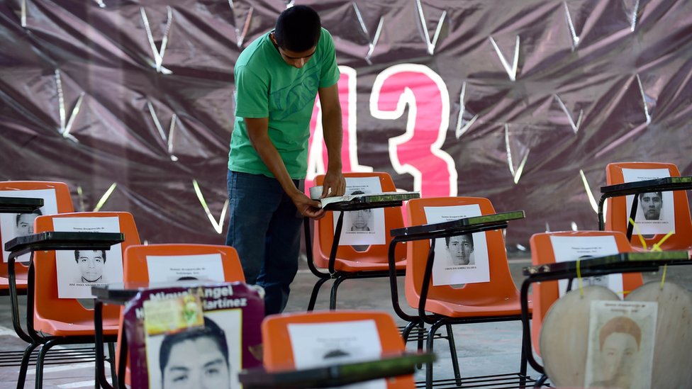 La desaparición de los 43 estudiantes de Ayotzinapa es considerado uno de los más emblemáticos episodios de violación a los derechos humanos en la historia reciente de México.