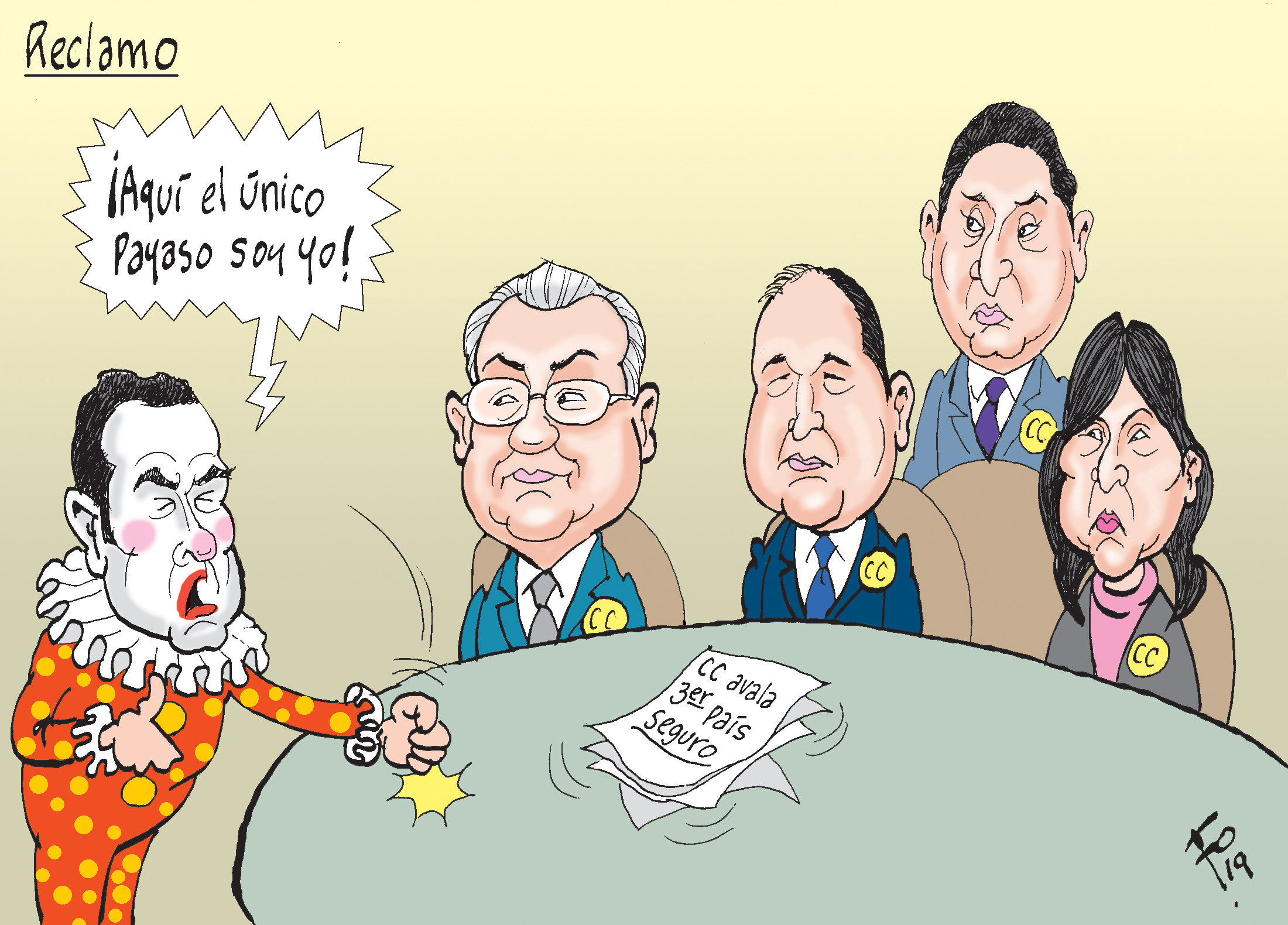 Personajes: Jimmy Morales, Bonerges Mejía, Neftaly Aldana, Francisco de Mata Vela y Gloria Porras.