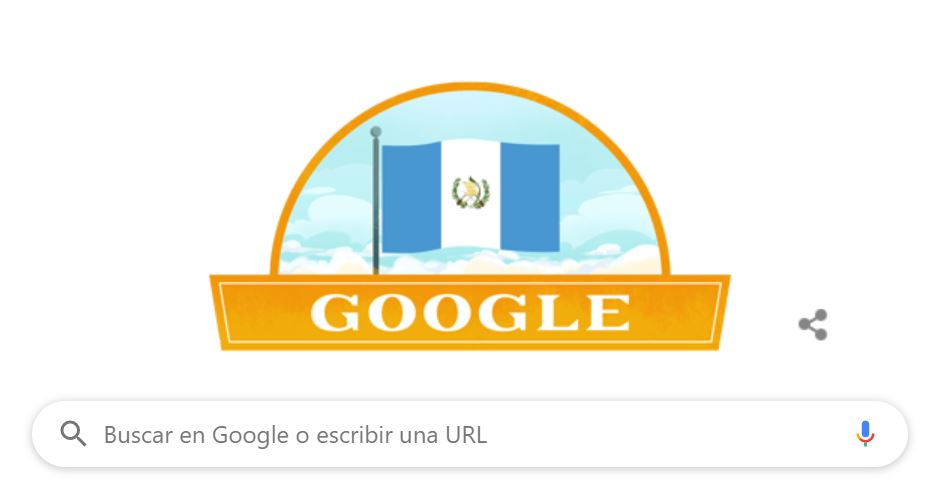 Como es tradición desde hace varios años, Google rindió homenaje a Guatemala este 15 de septiembre. (Foto Prensa Libre: Google). 