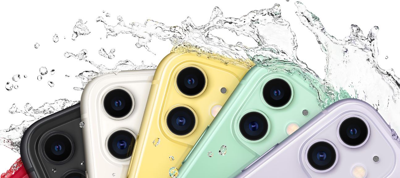 El iPhone 11 es resistente al agua hasta por 30 minutos a una profundidad máxima de 2 metros, el doble que el iPhone XR. (Foto Prensa Libre: apple.com)