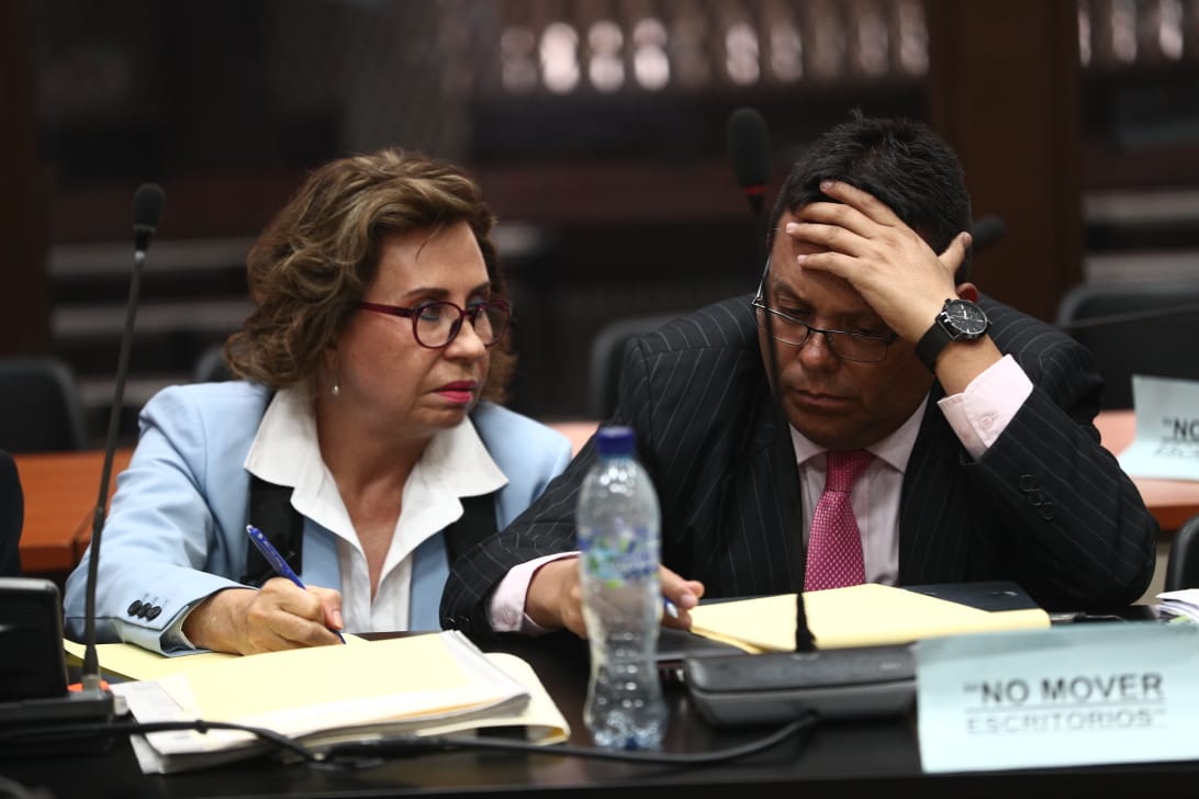 Sandra Torres durante la audiencia de primera declaración. (Foto Prensa Libre:  Carlos Hernández)
