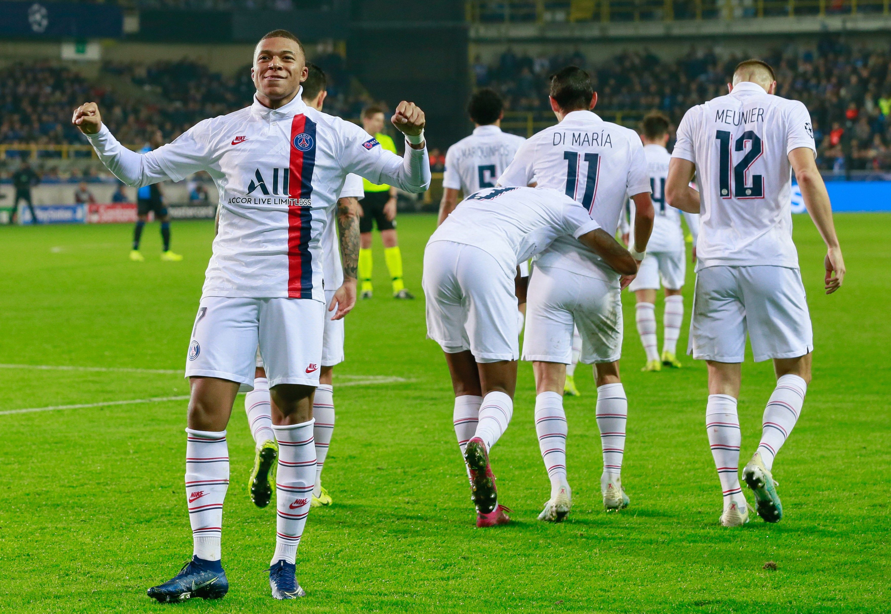 Kylian Mbappé tuvo un partido soñado frente al Club Brujas. (Foto Prensa Libre: EFE)