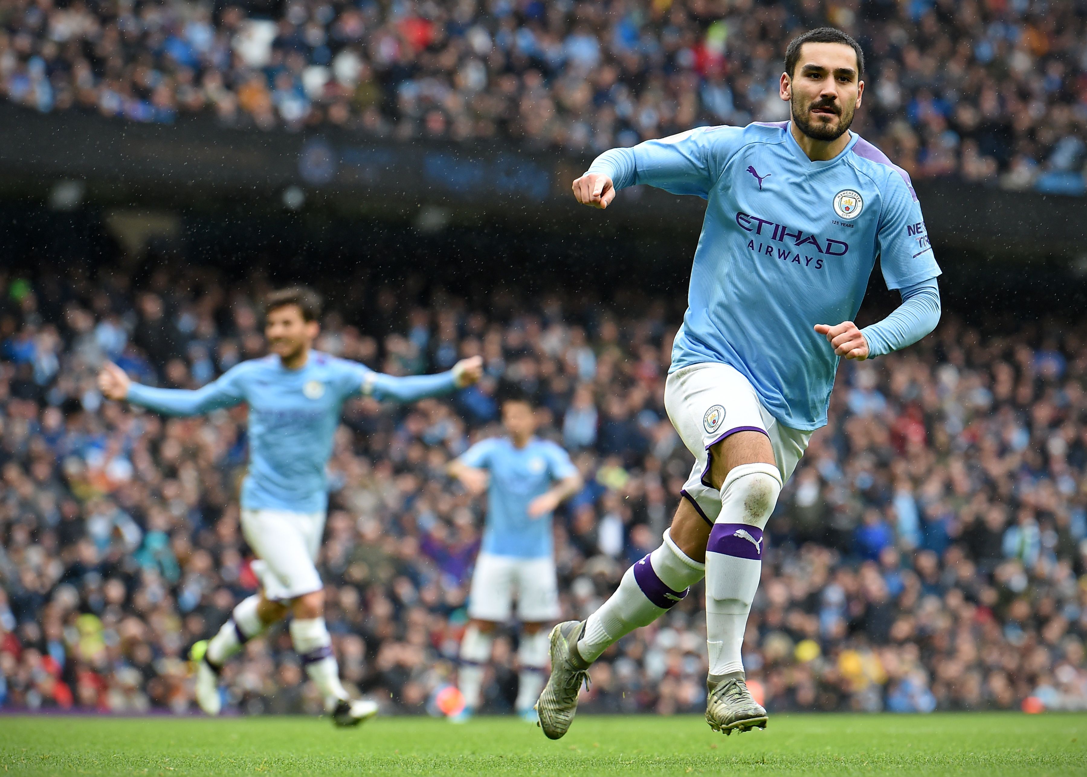 Ilkay Gundogan celebra el tercer tanto del Mánchester City. (Foto Prensa Libre: AFP)