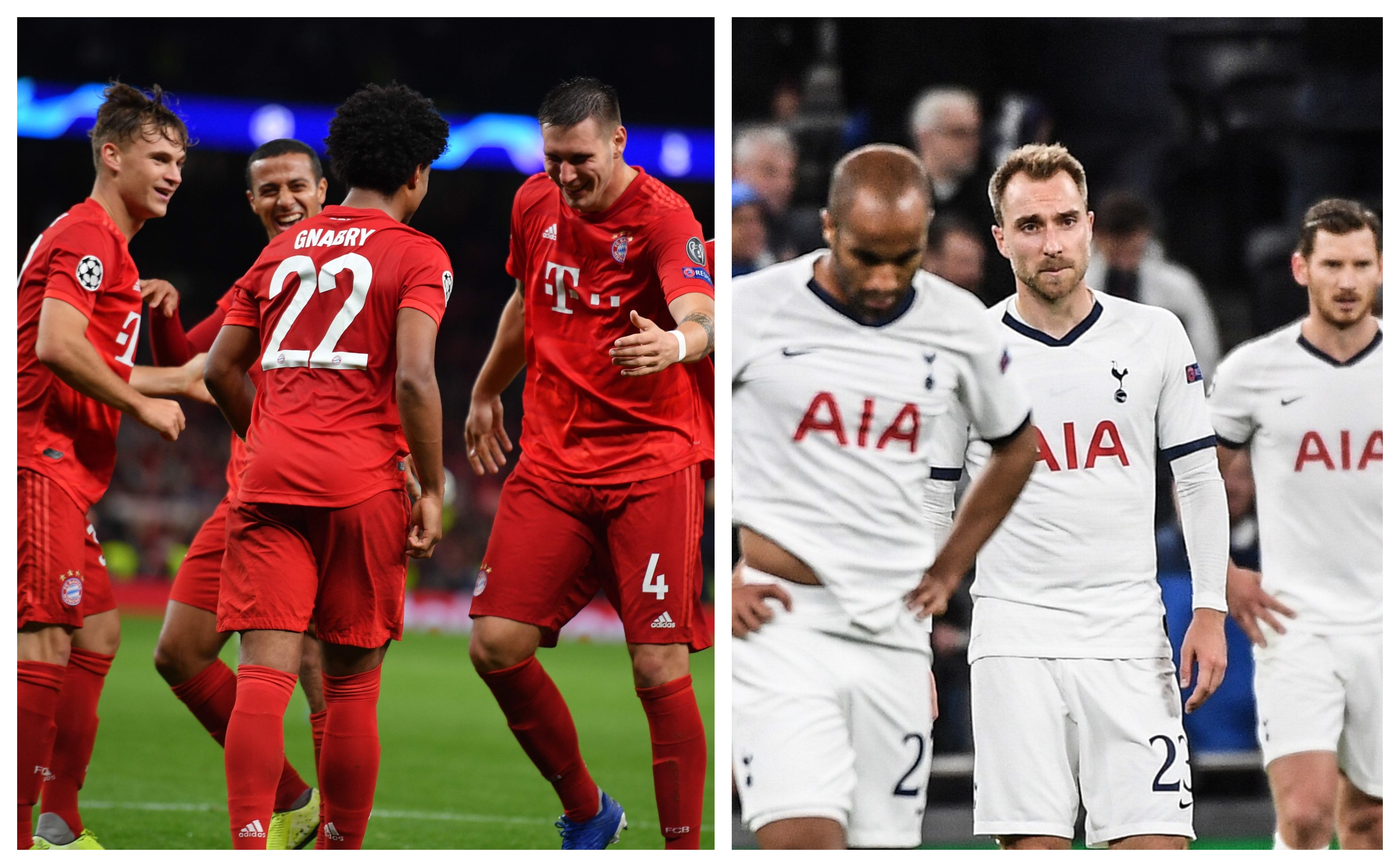 Las dos caras del partido que se jugó en la casa del Tottenham. (Foto Prensa Libre: AFP y EFE)