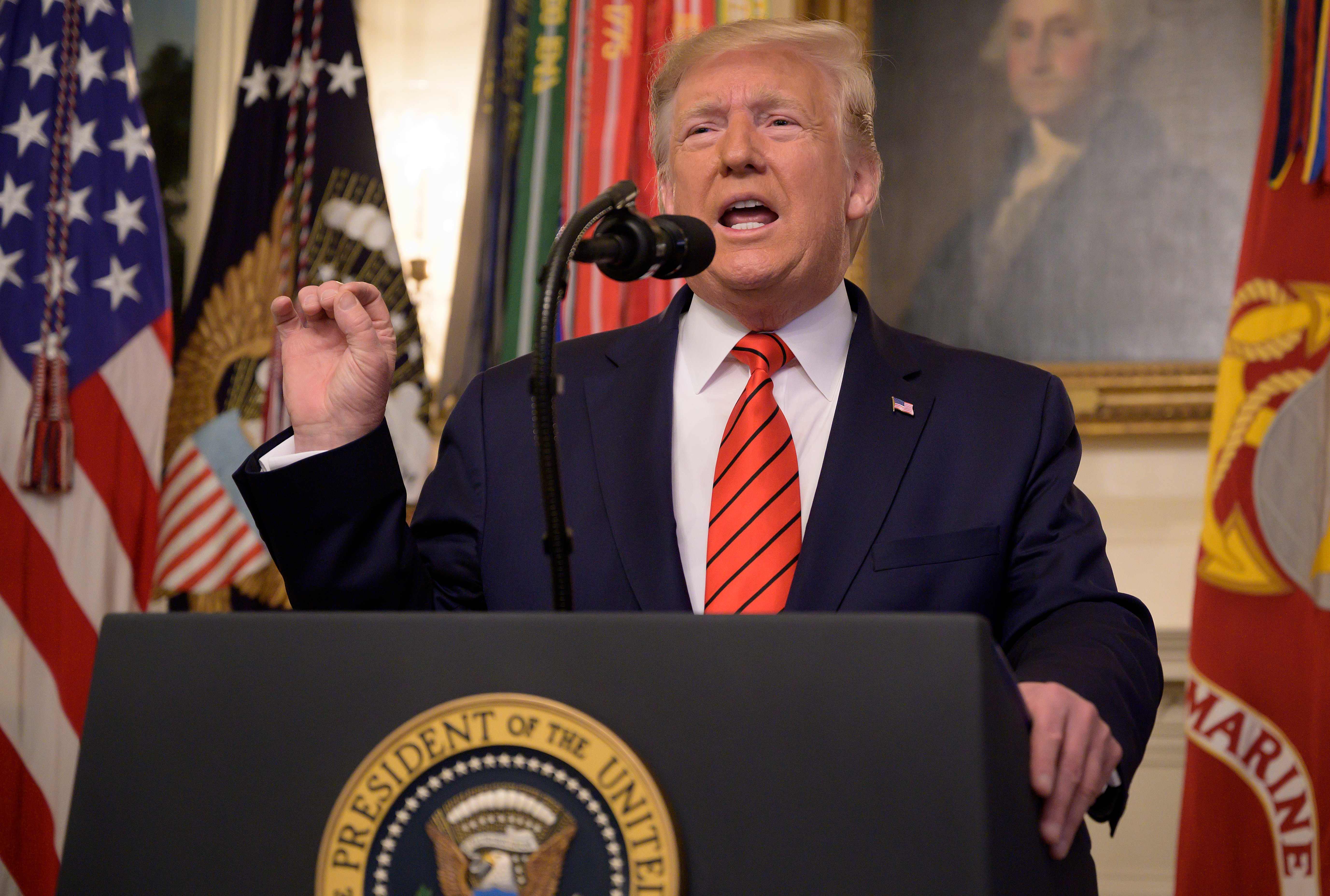 "Abu Bakr Al Bagdadi está muerto", informó Trump en una declaración a la nación desde la Casa Blanca. (Foto Prensa Libre: AFP)