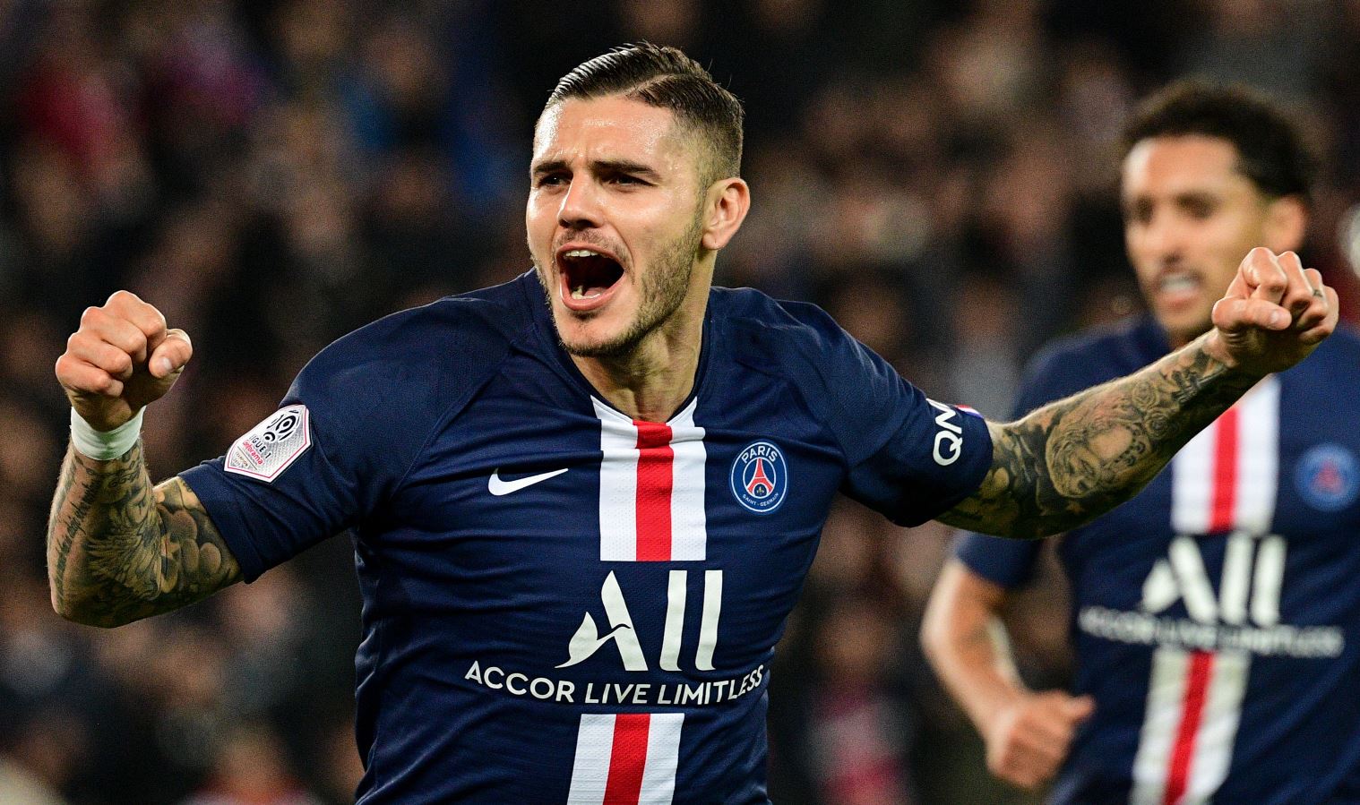 Mauro Icardi volvió a celebrar con el PSG y sigue enrachado. (Foto Prensa Libre: AFP)