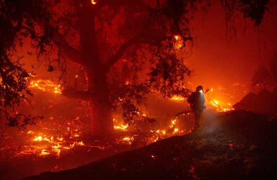 Debido al rápido avance de las llamas, bomberos y servicios de emergencia indicaron a los residentes de Healdsburg, al sur de Geyserville, estar listos para evacuar en cualquier momento en caso de ser necesario. (Foto Prensa Libre: AFP)

