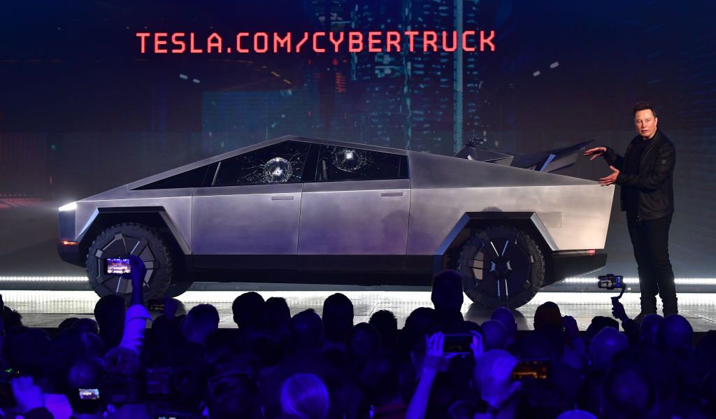El cofundador y CEO de Tesla, Elon Musk,durante la presentación de Tesla Cybertruck. (Foto Prensa Libre: AFP)