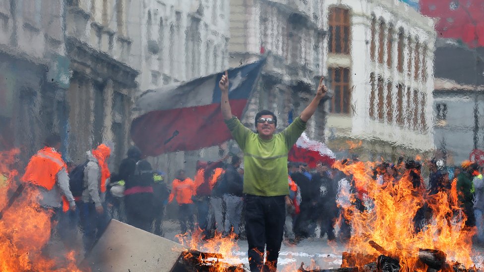 La pintoresca Valparaíso también ha sido escenario de protestas. REUTERS