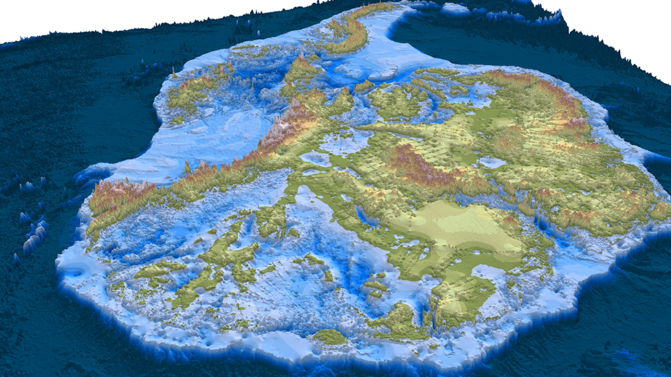 El nuevo mapa es la ilustración más detallada hasta ahora de la Antártica. (Foto Prensa Libre: BEDMACHINE/UCI/BAS)