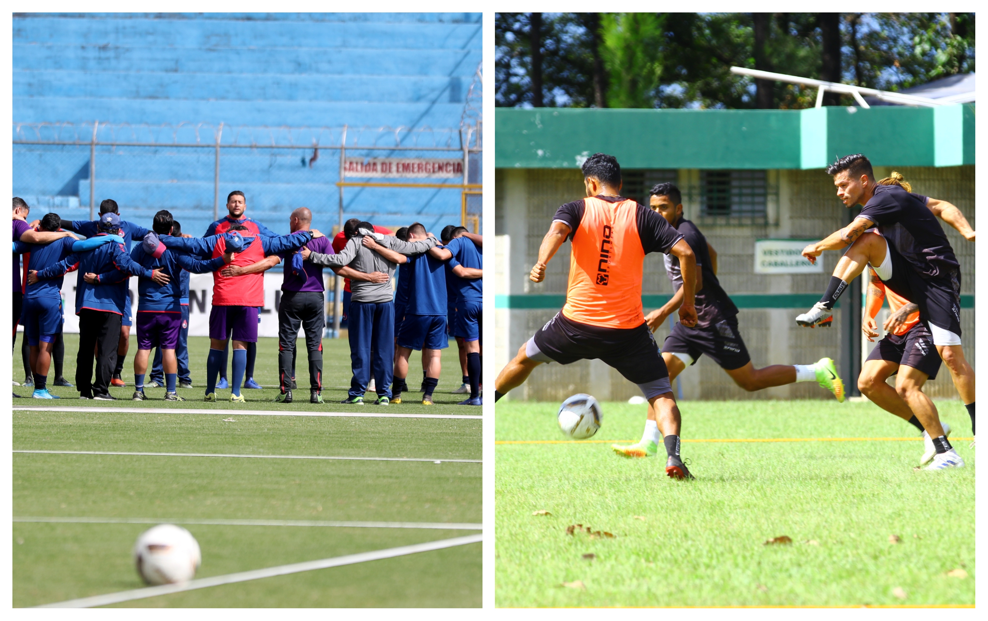 Rojos y cremas afrontan una jornada complicada. (Foto Prensa Libre: Carlos Vicente y Luis López)