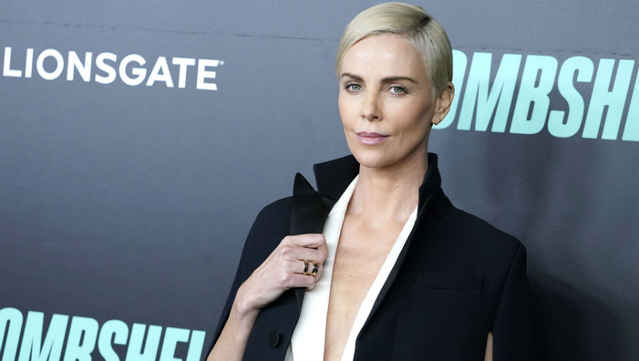 Charlize Theron durante la proyección de "Bombshell" en Nueva York, EE. UU. (Foto Prensa Libre: AFP)