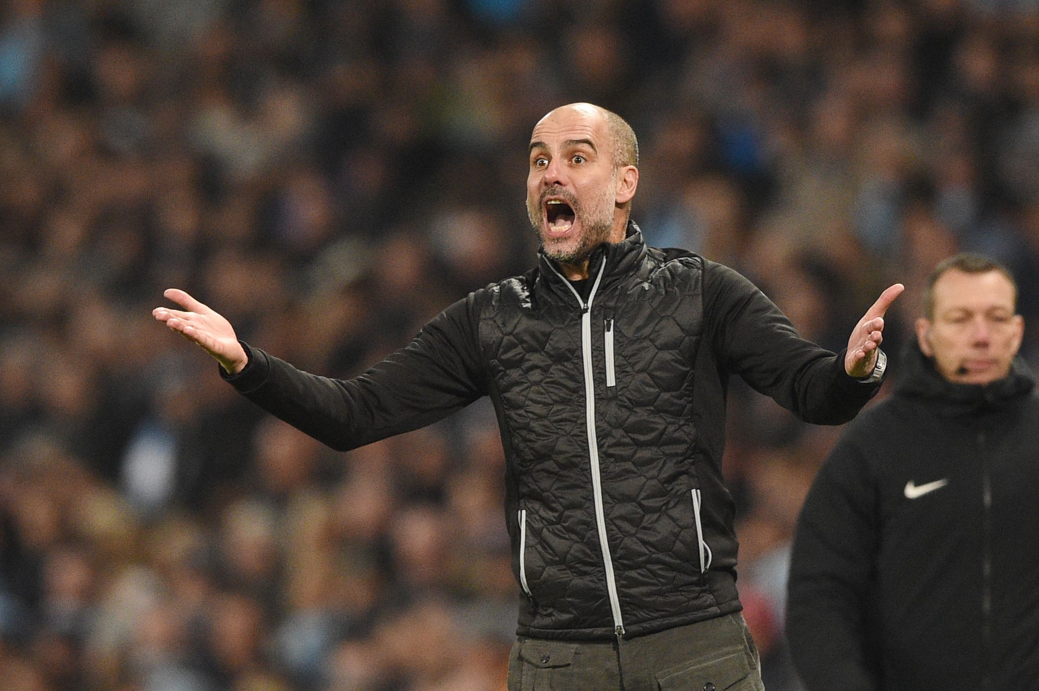 Pep Guardiola, técnico del Manchester City. (Foto Prensa Libre: AFP)