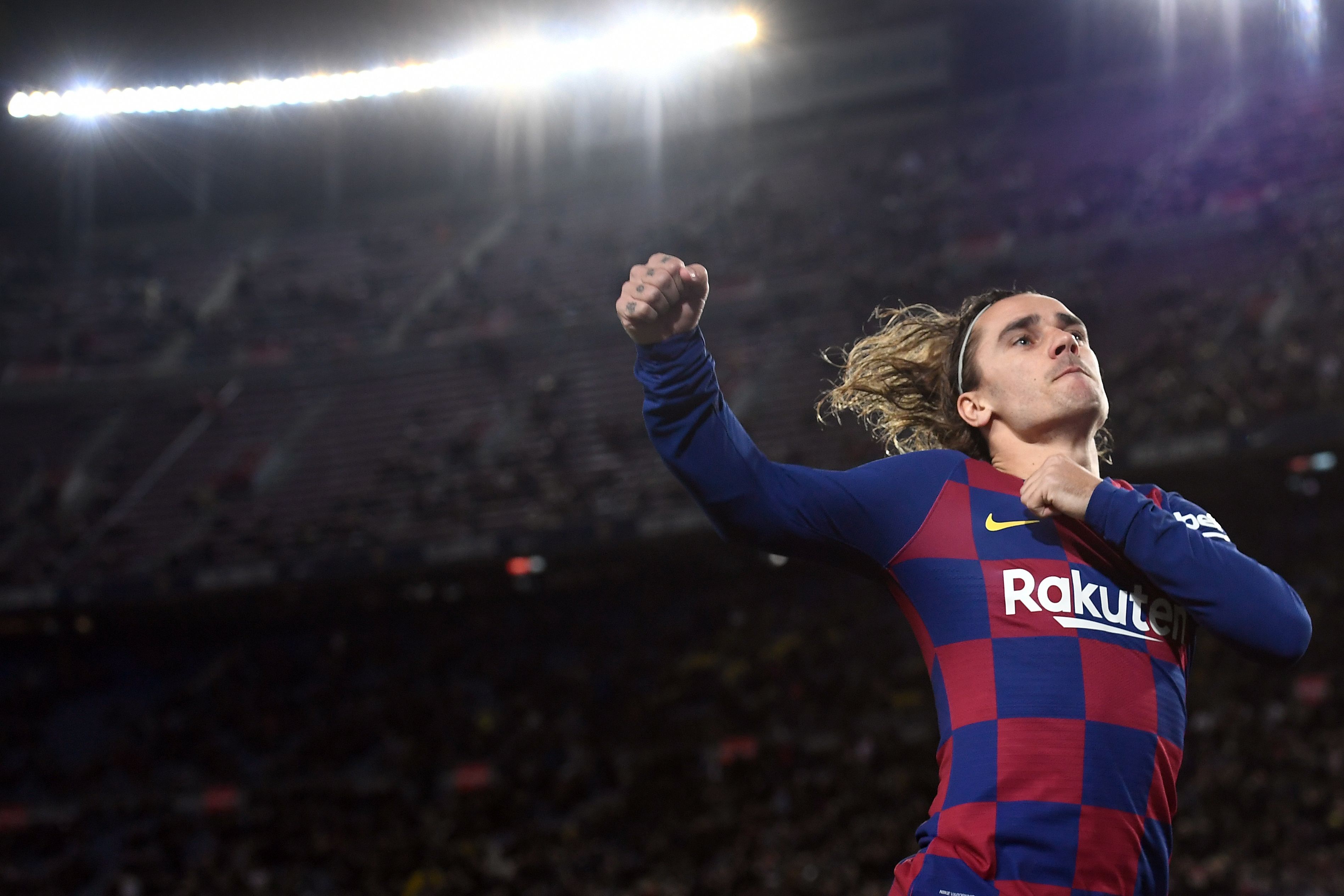 Griezmann celebró este jueves en la Copa del Rey. (Foto Prensa Libre: AFP)