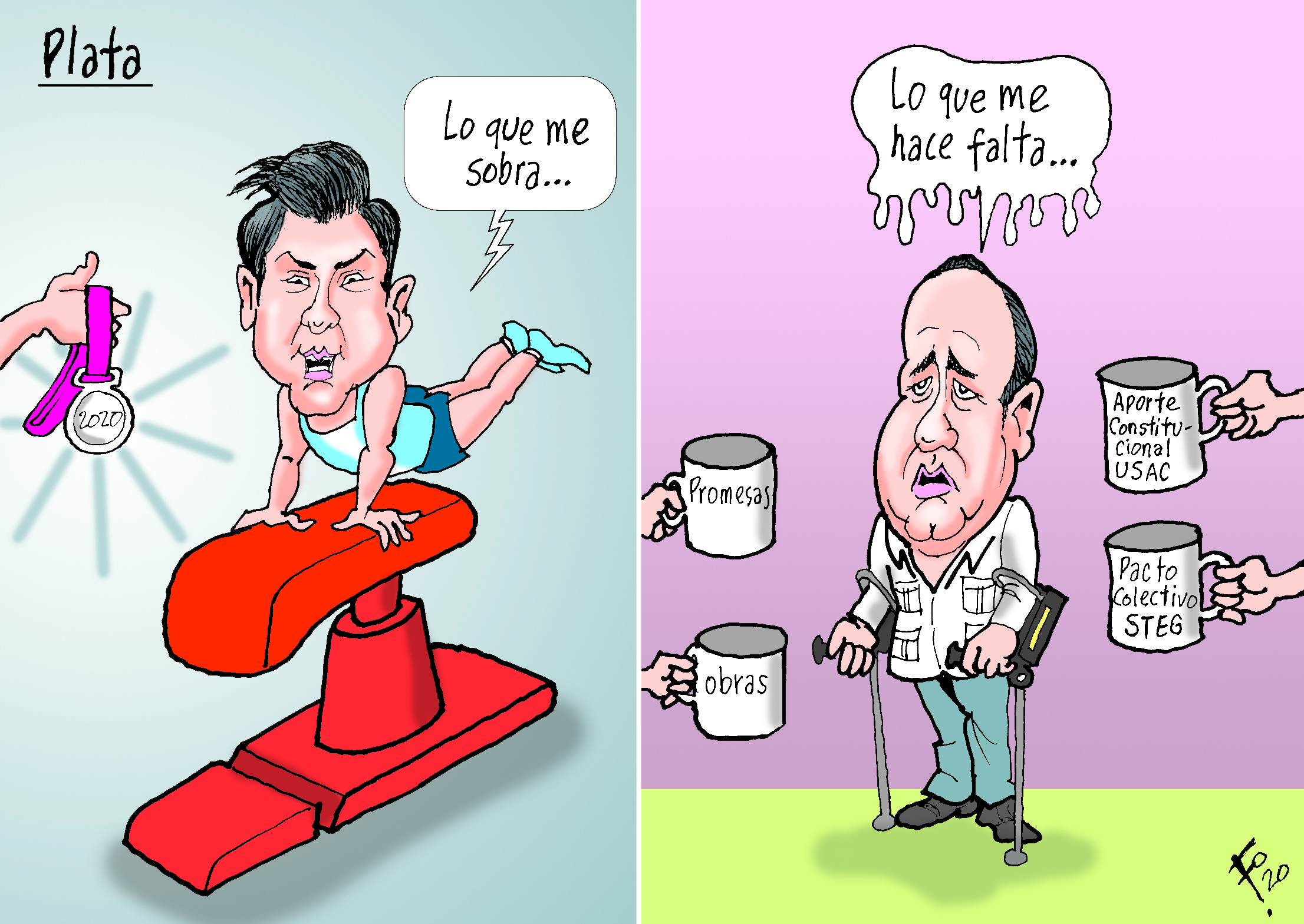 Personajes: Jorge Vega y Alejandro Giammattei.