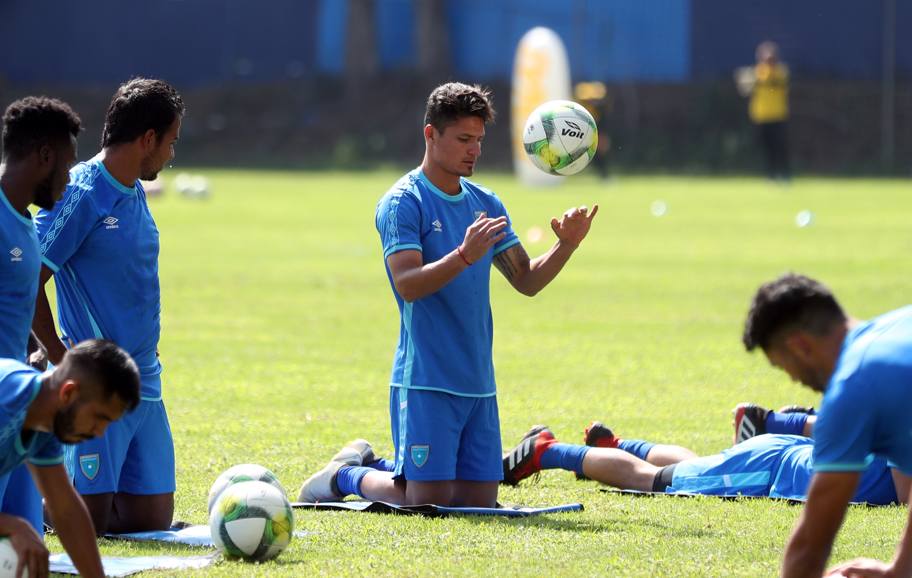 Jairo Arreola, durante el entrenamiento de la Selección de Guatemala, en el CAR. (Foto Prensa Libre: Jeniffer Gómez)