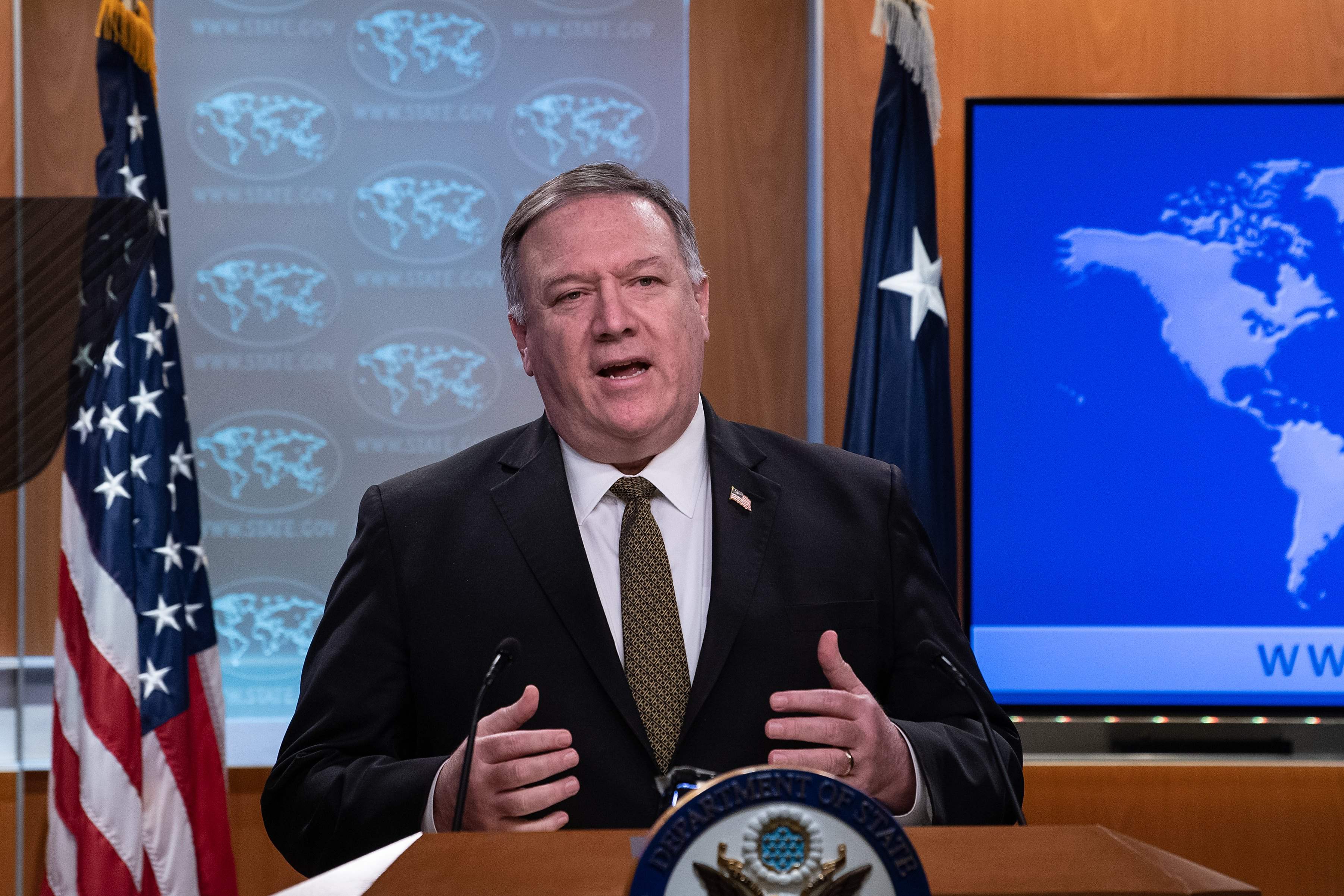 El secretario de Estado Michael R. Pompeo anunció el traslado de los recursos. (Foto Prensa Libre: AFP)