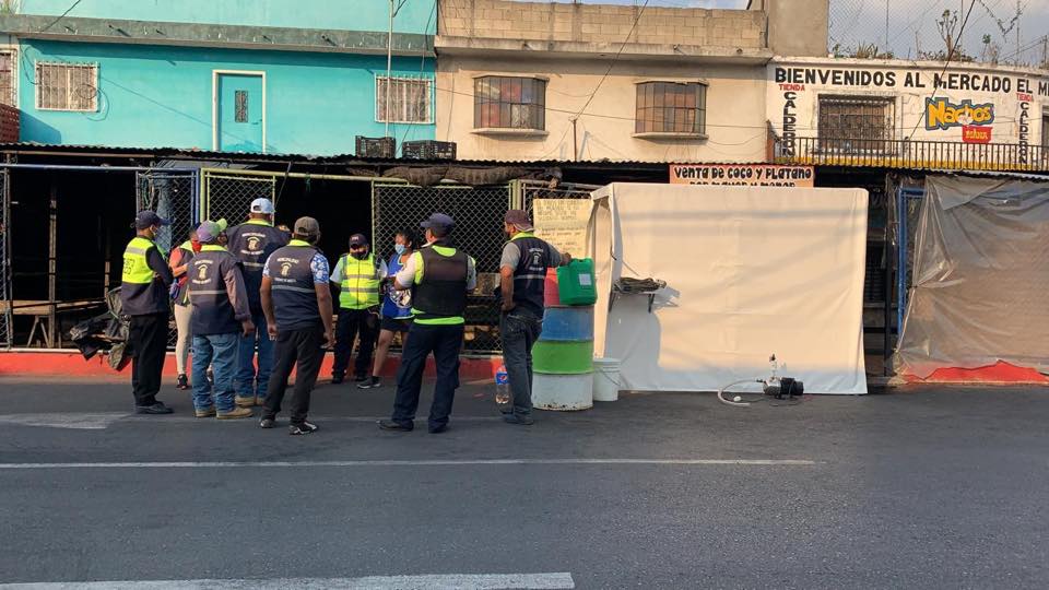 tunel de aspersión instalado en Mixco