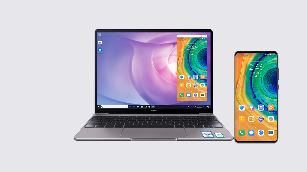 La nueva tecnología de Huawei le permite conectar los Smartphone con las PC MateBook. Foto Prensa Libre: Cortesía