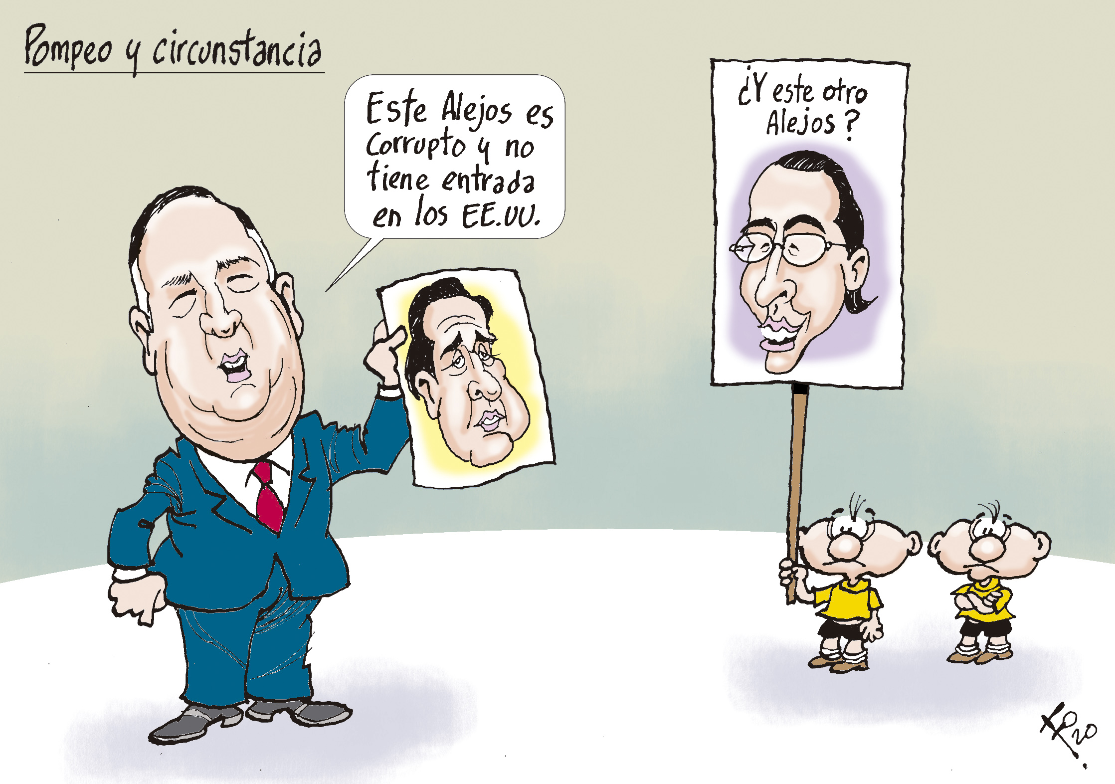 Personajes: Mike Pompeo, Gustavo Alejos y Felipe Alejos.