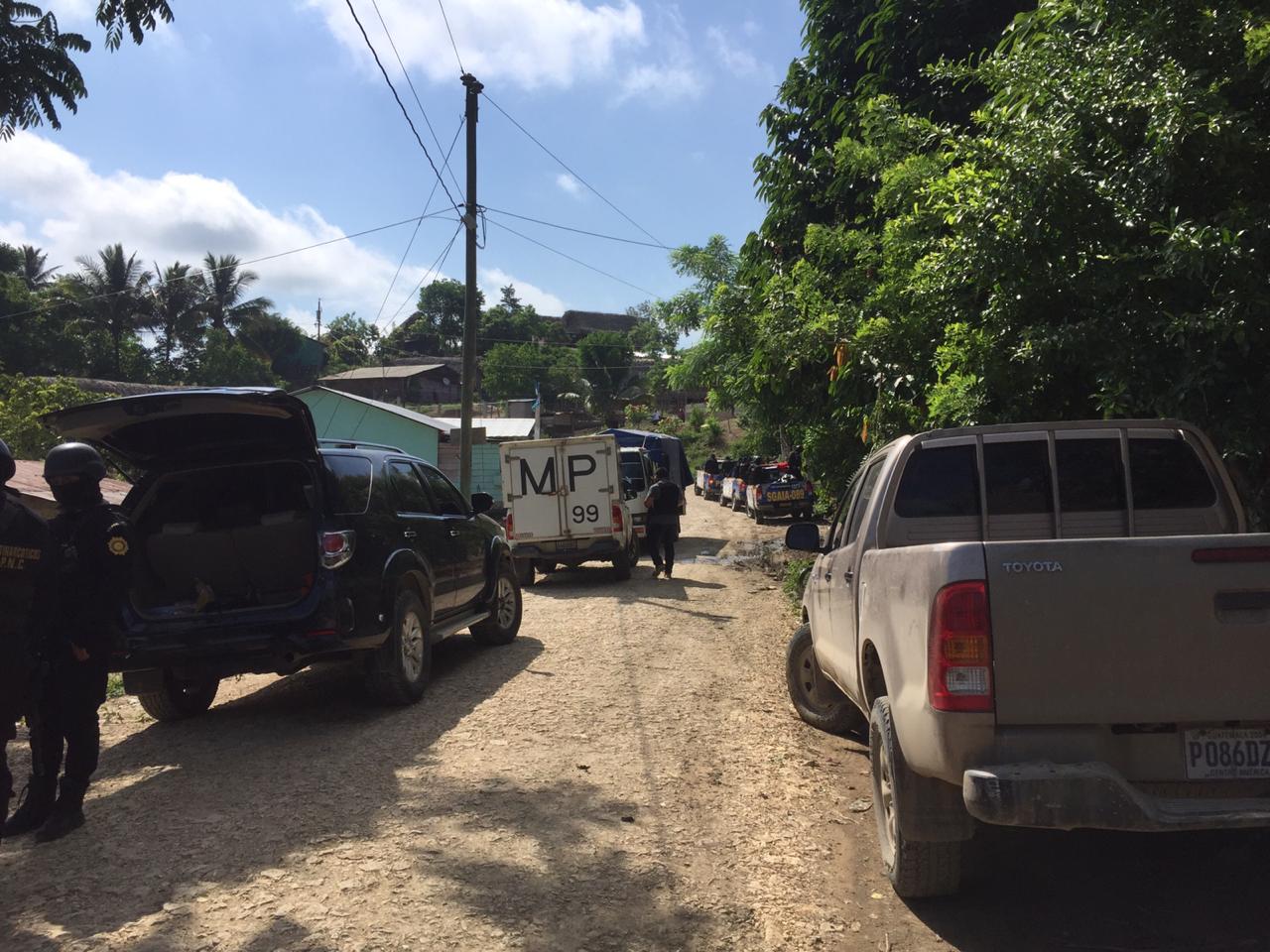 Aldea Chimay, donde se desarrollaron los allanamientos. (Foto Prensa Libre: Ministerio Público).