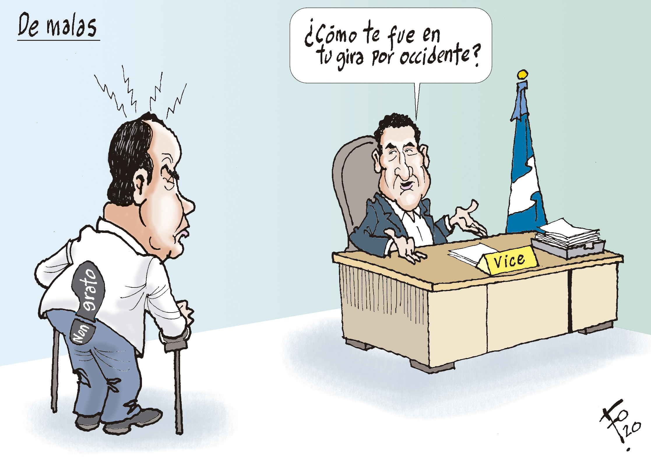 Personajes: Alejandro Giammattei y Guillermo Castillo.