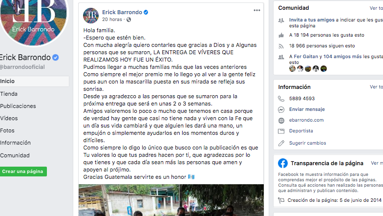 Erick Barrondo facebook