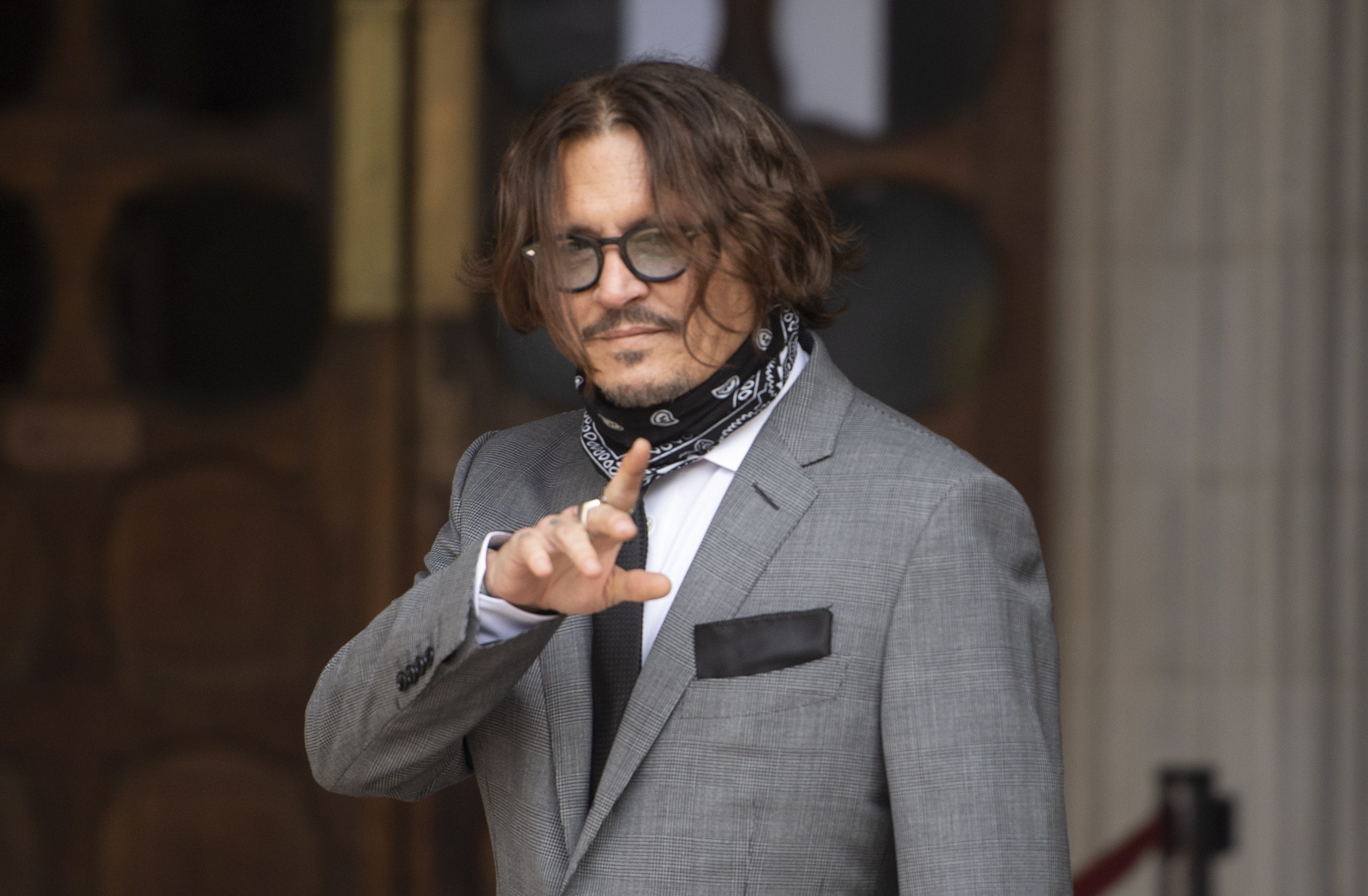 El actor estadounidense Johnny Depp llega a los Tribunales de Justicia de Londres, (Foto Prensa Libre: EFE)