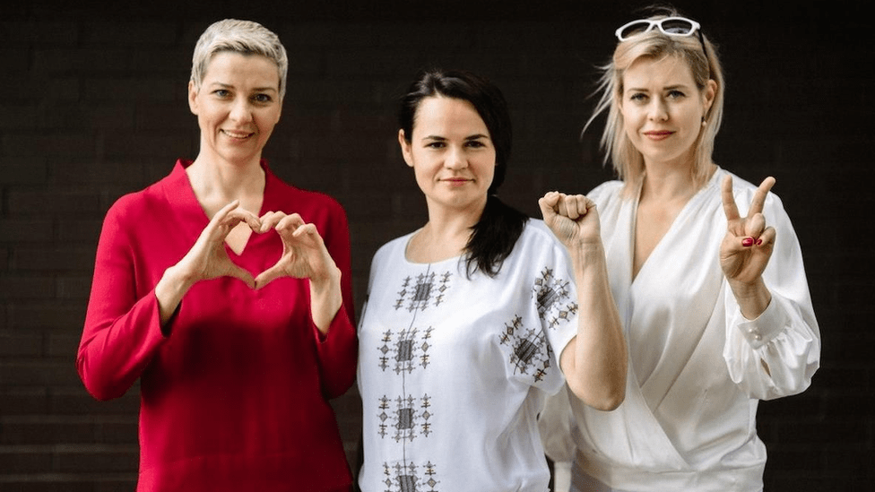 Tres candidatas se han unido en una campaña para convertirse en el próximo presidente de Bielorrusia. (Foto Prensa Libre: Viktor Babaryko Media Team)