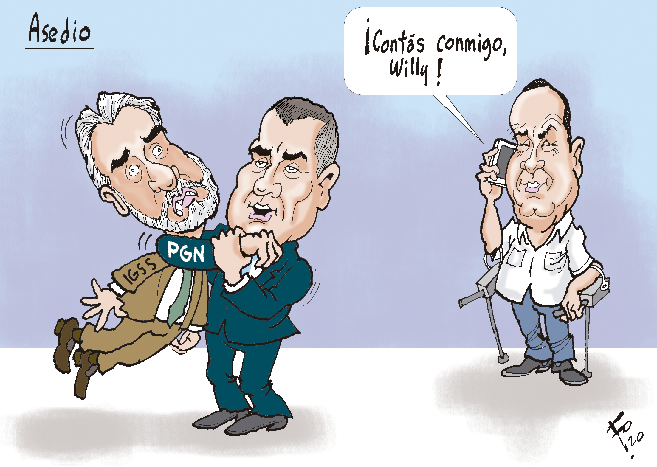 Personajes: Carlos Contreras, José Luis Donado y Alejandro Giammattei.