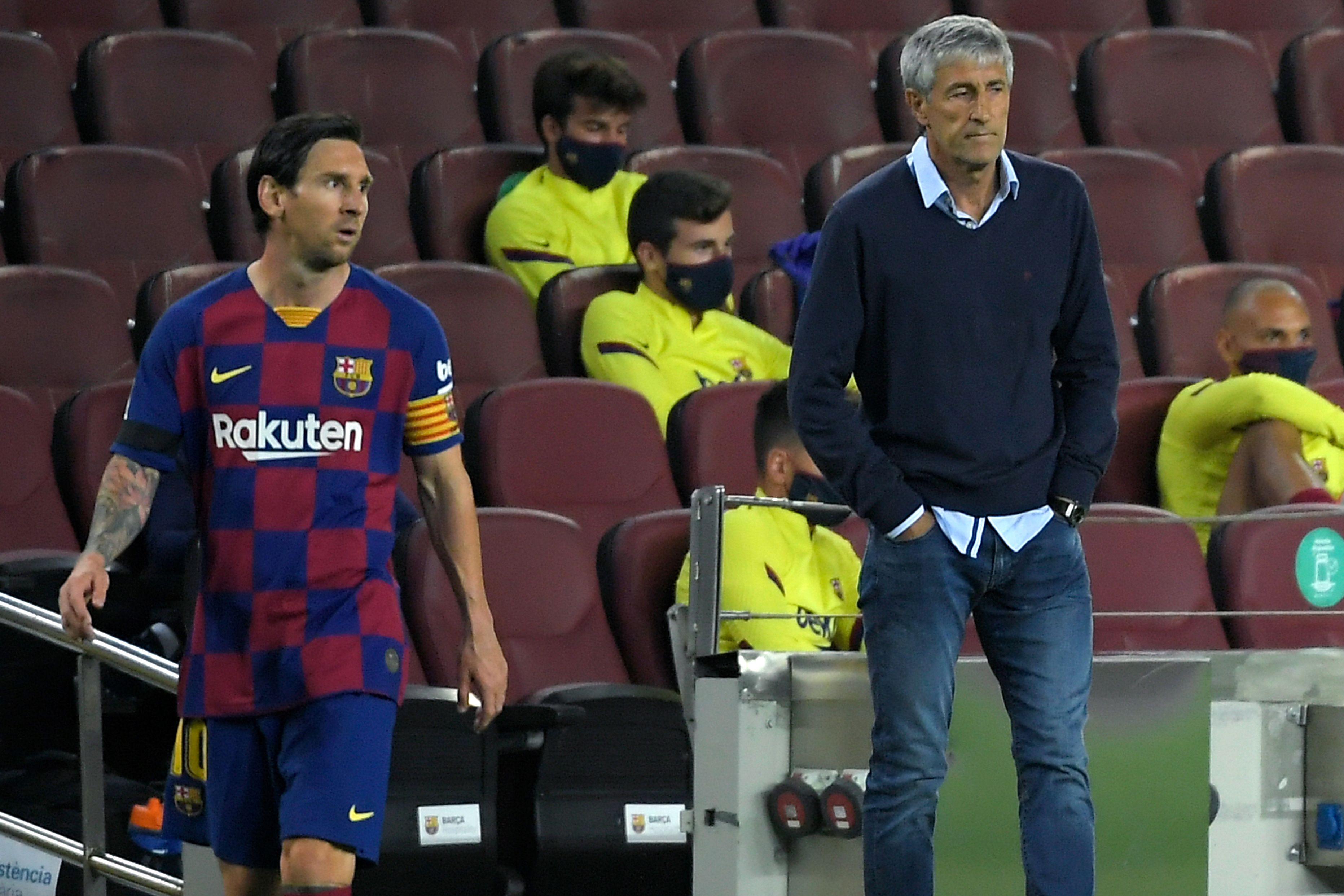 Quique Setién habló en una entrevista sobre Leo Messi. (Foto Prensa Libre: AFP)