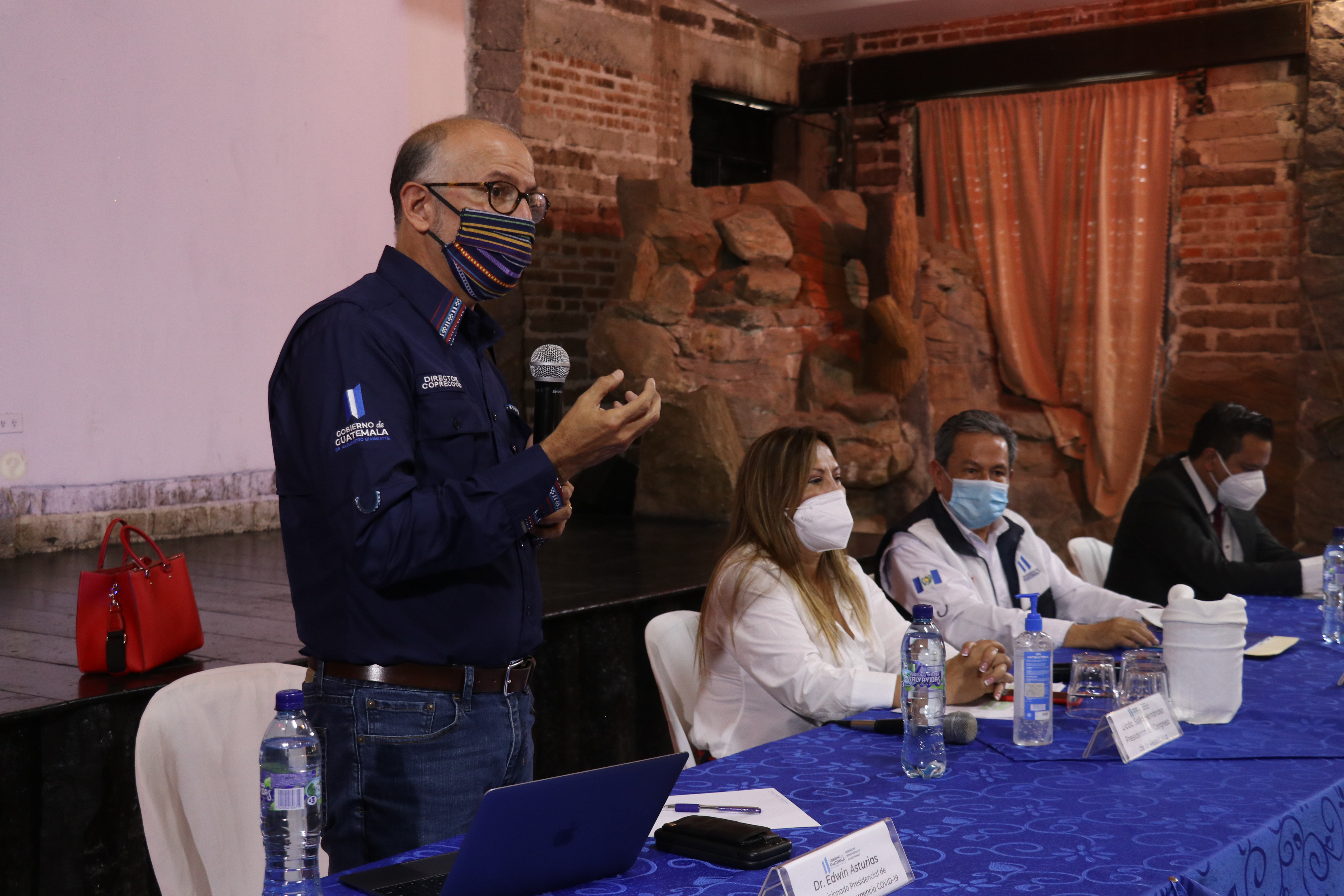 Edwin Asturias, director de la Coprecovid, se reunió con autoridades de Huehuetenango. (Foto Prensa Libre: Mike Castillo)