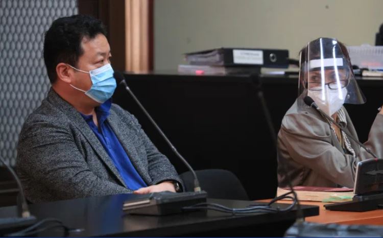 Young Min, implicado en el caso La Linea, durante la audiencia en la Torre de tribunales. (Foto Prensa Libre: Carlos Hernández)