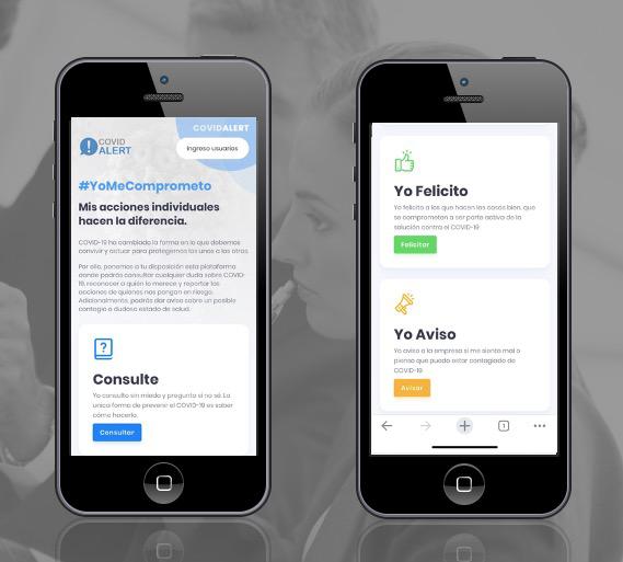 La plataforma Covid Alert ofrece un control y vigilancia del cumplimiento de protocolos. (Foto Prensa Libre: cortesía Ethikos Global)