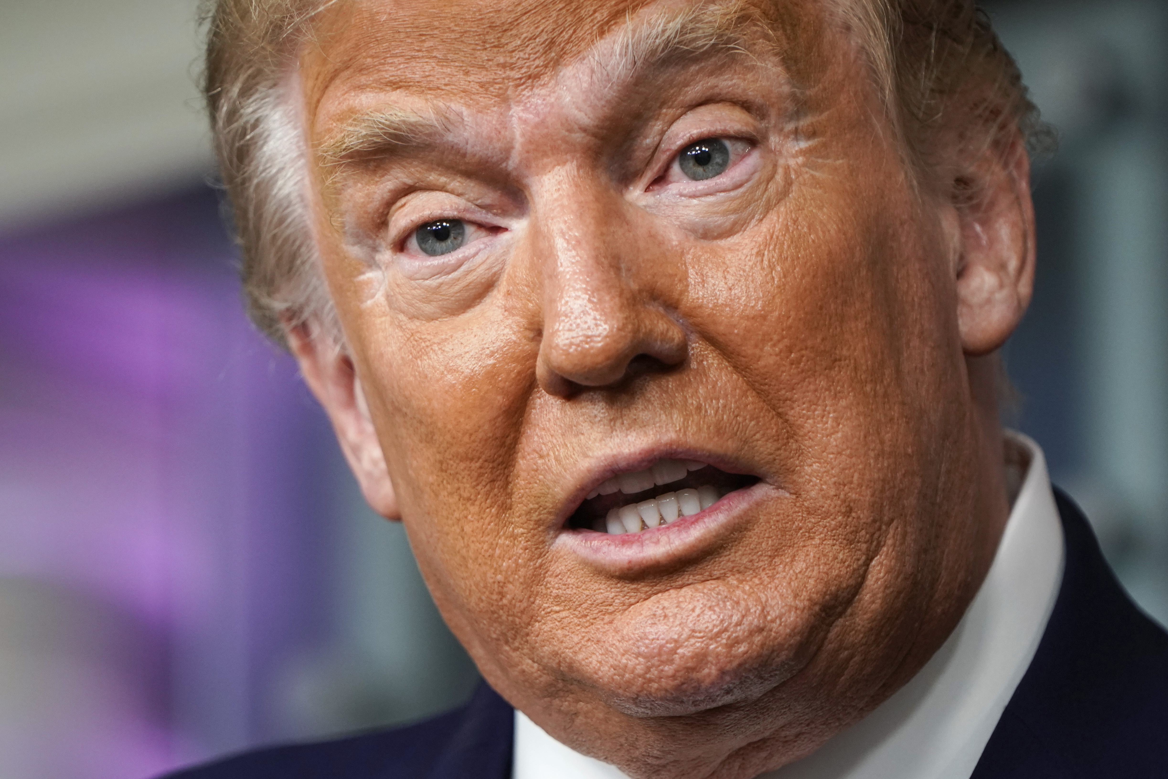 El presidente de Estados Unidos Donald Trump habla durante una conferencia de prensa en la sala de reuniones de la Casa Blanca el 27 de septiembre de 2020 en Washington, DC.  (Foto Prensa Libre: Joshua Roberts/Getty Images/TNS)