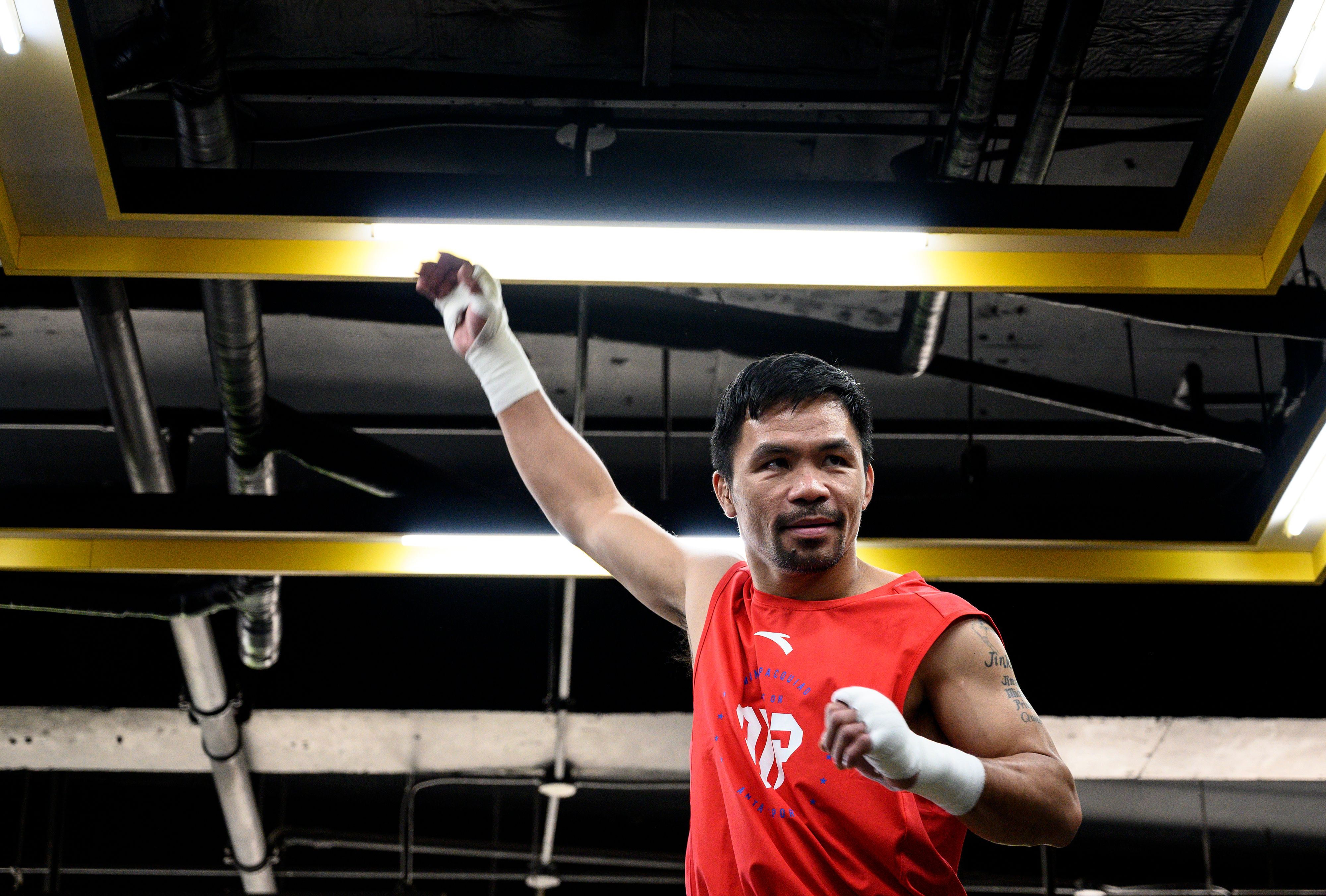 El filipino Manny Pacquiao fue declarado "campeón en descanso" por la Asociación Mundial de Boxeo, por lo que su cinturón fue cedido. (Foto Prensa Libre: AFP)