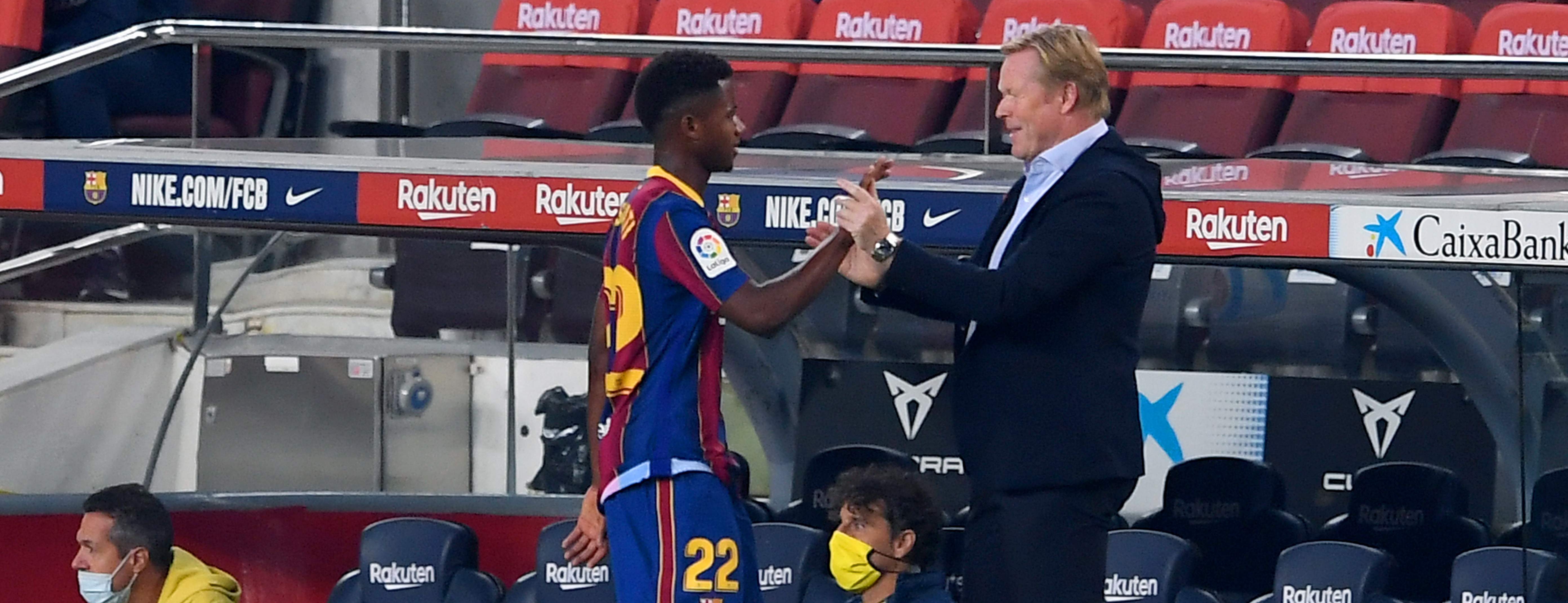 Ansu Fati ha conquistado el corazón de los barcelonistas. (Foto Prensa Libre: AFP)